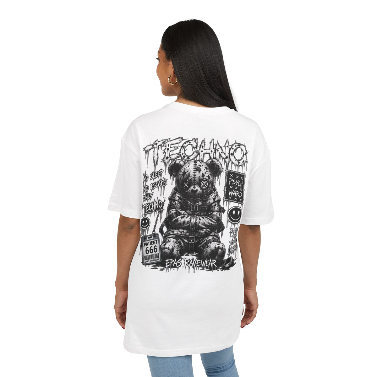 Techno Bear Graphic Tee — EPAS Streetwear Oversized T-Shirt