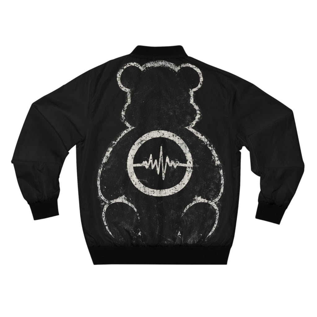 Bear Echo Bomber Jacket — Graphic Men’s Black Bomber with 'EPAS' Chest Logo