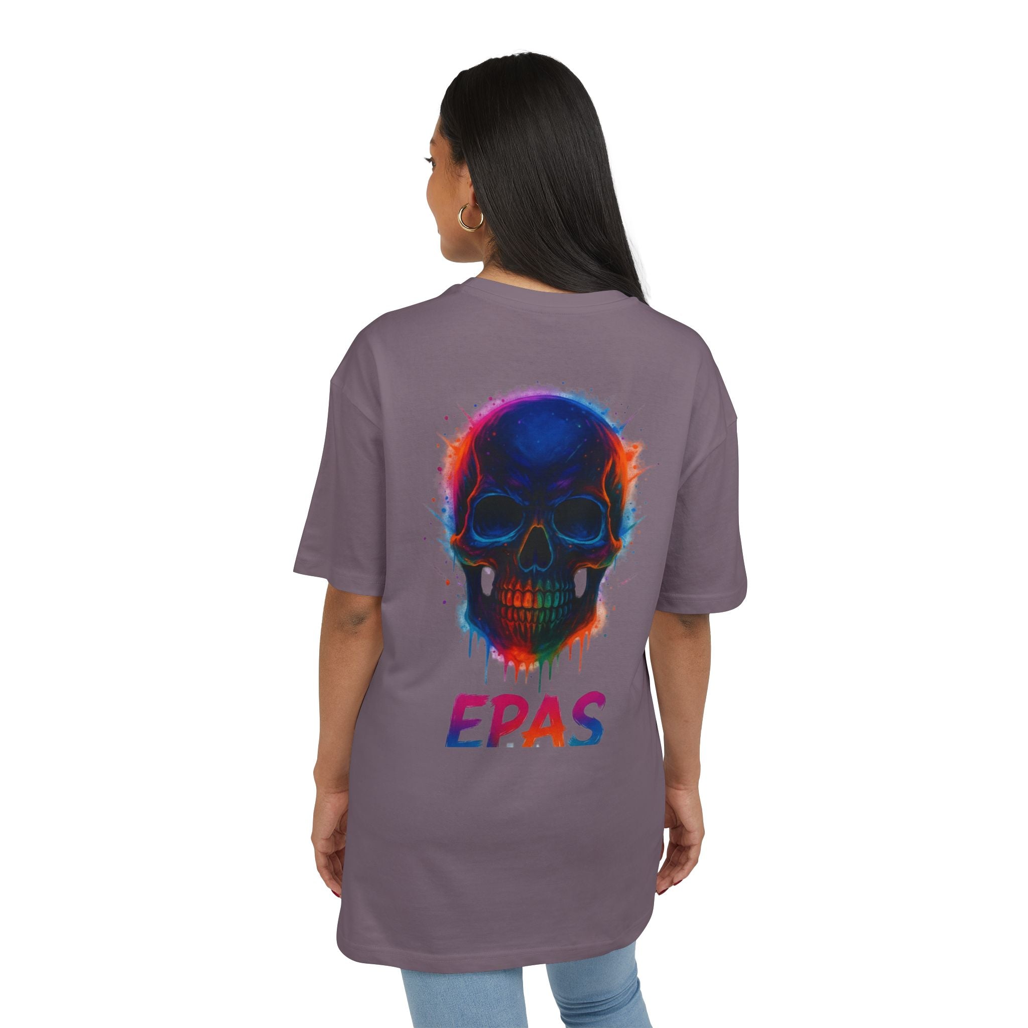 Colorful Skull Graphic Tee, Rave Wear, Festival Shirt, Edgy Streetwear, Unisex Oversized T-Shirt