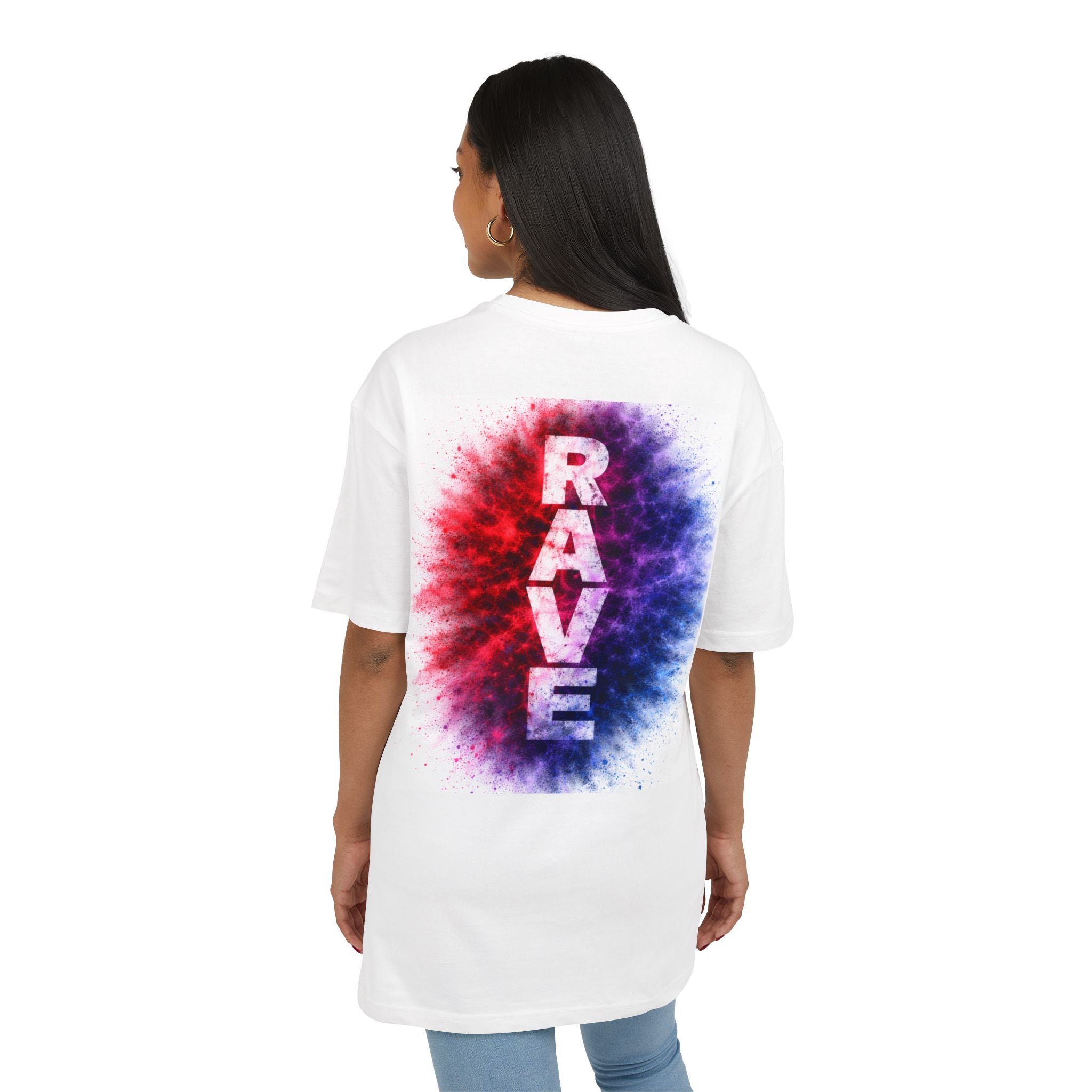 RAVE Graphic Tee — EPAS Minimal Front Logo, Colorful Powder Burst Back