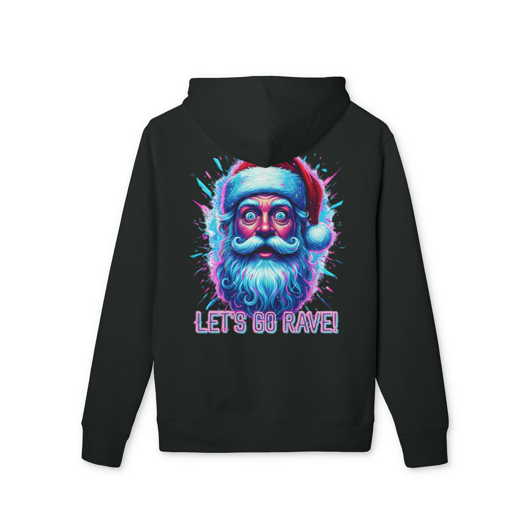 Santa Rave Hoodie — “Let’s Go Rave!” Graphic Christmas Pullover