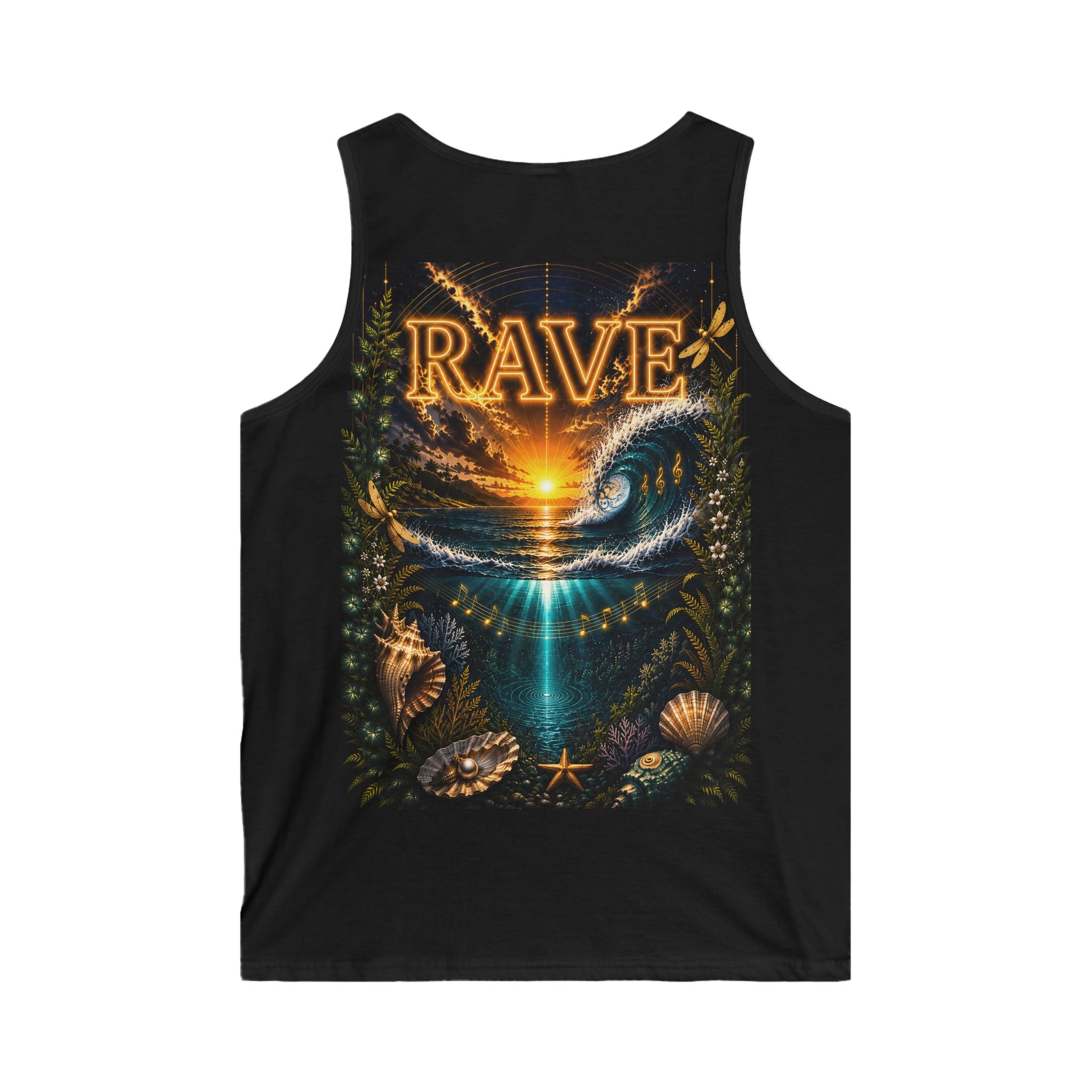 Rave Ocean Sunset Tank Top — Beach Festival Graphic Tank