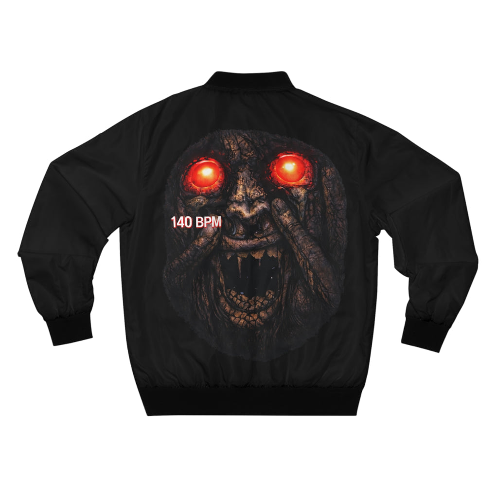 Horror Face Bomber Jacket — ’140 BPM’ Gothic Graphic Men’s Bomber