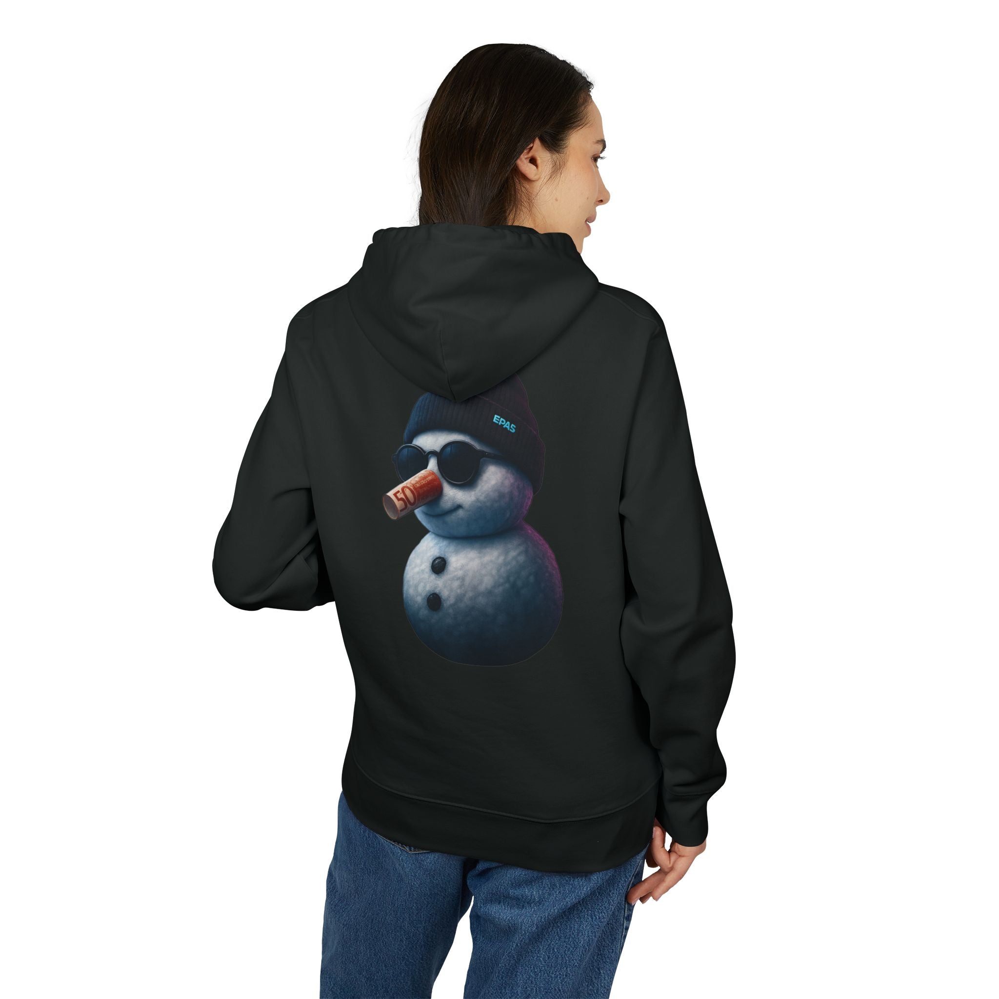 Gingerbread Demon Hoodie — EPAS Chest Logo & Glowing Gingerbread Back Print