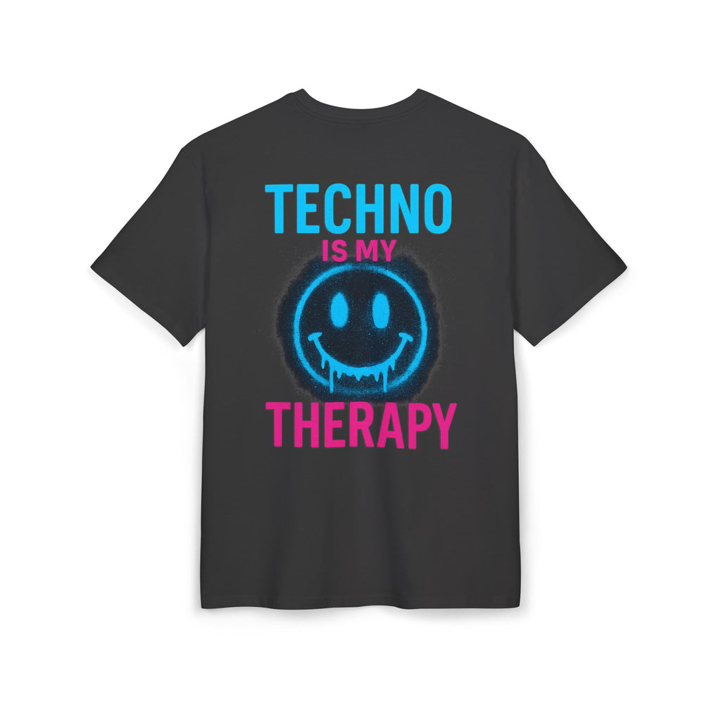 Techno Therapy Tees - Unisex Heavy Oversize Tee for Rave Lovers, Festival Fashion, EDM Enthusiasts, Music Therapy Apparel, Party Wear