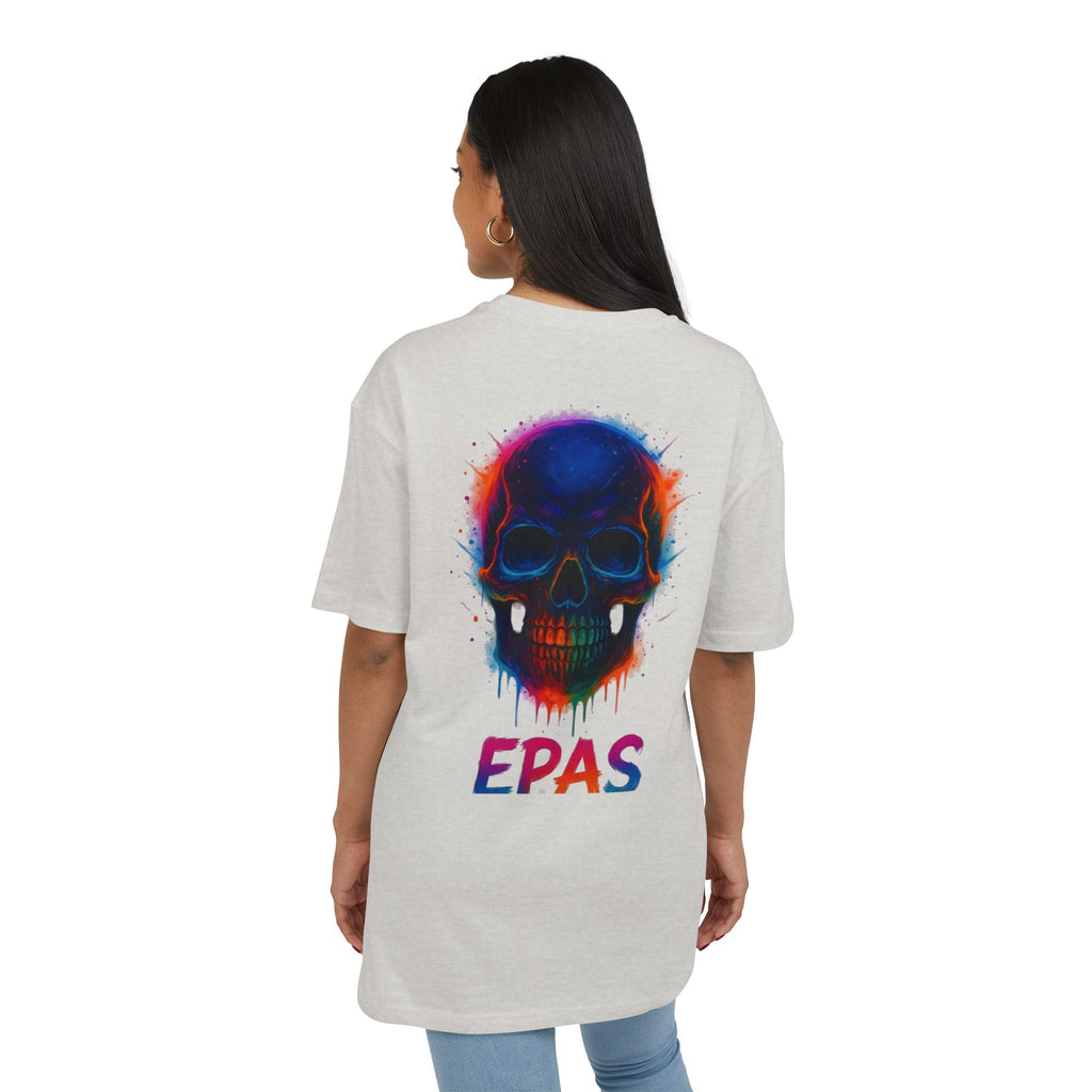Colorful Skull Graphic Tee, Rave Wear, Festival Shirt, Edgy Streetwear, Unisex Oversized T-Shirt