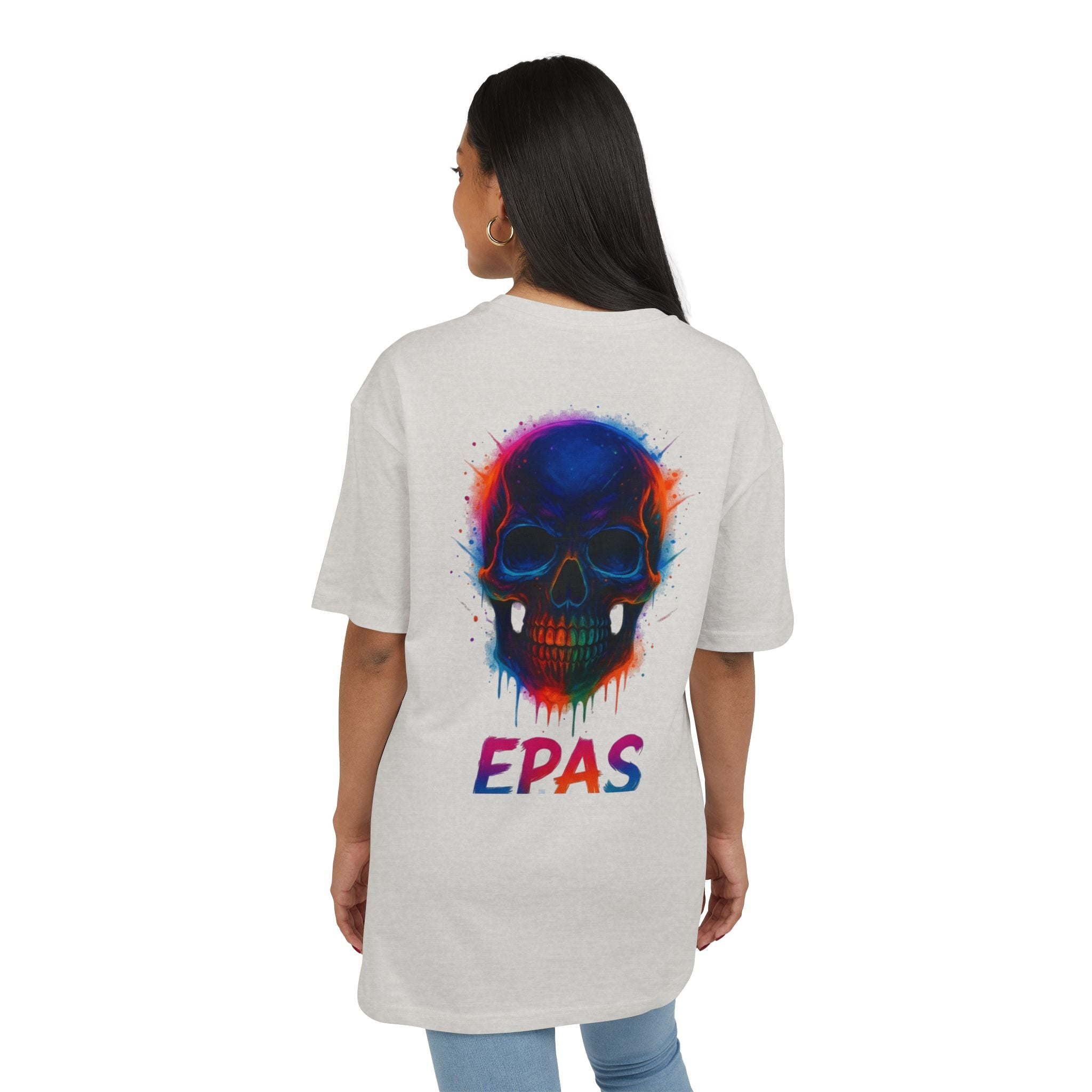 Colorful Skull Graphic Tee, Rave Wear, Festival Shirt, Edgy Streetwear, Unisex Oversized T-Shirt