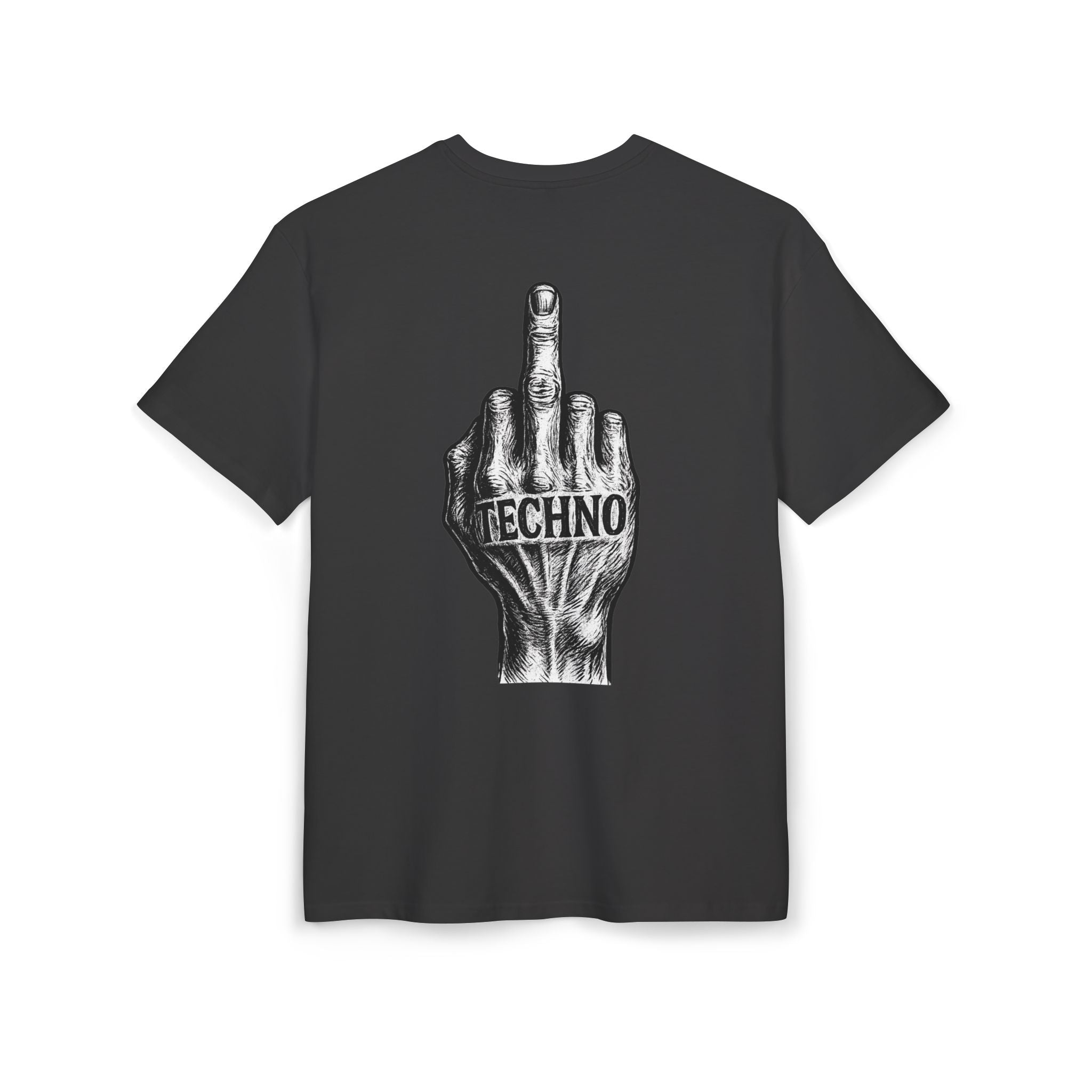 Techno Middle Finger Tee — EPAS Graphic Oversized T-Shirt