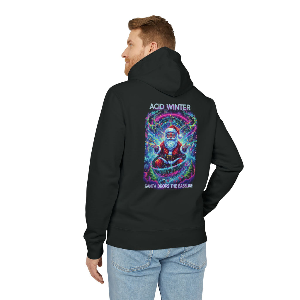 Santa Drops the Bass Hoodie — Colorful Trippy DJ Santa Graphic Hoodie
