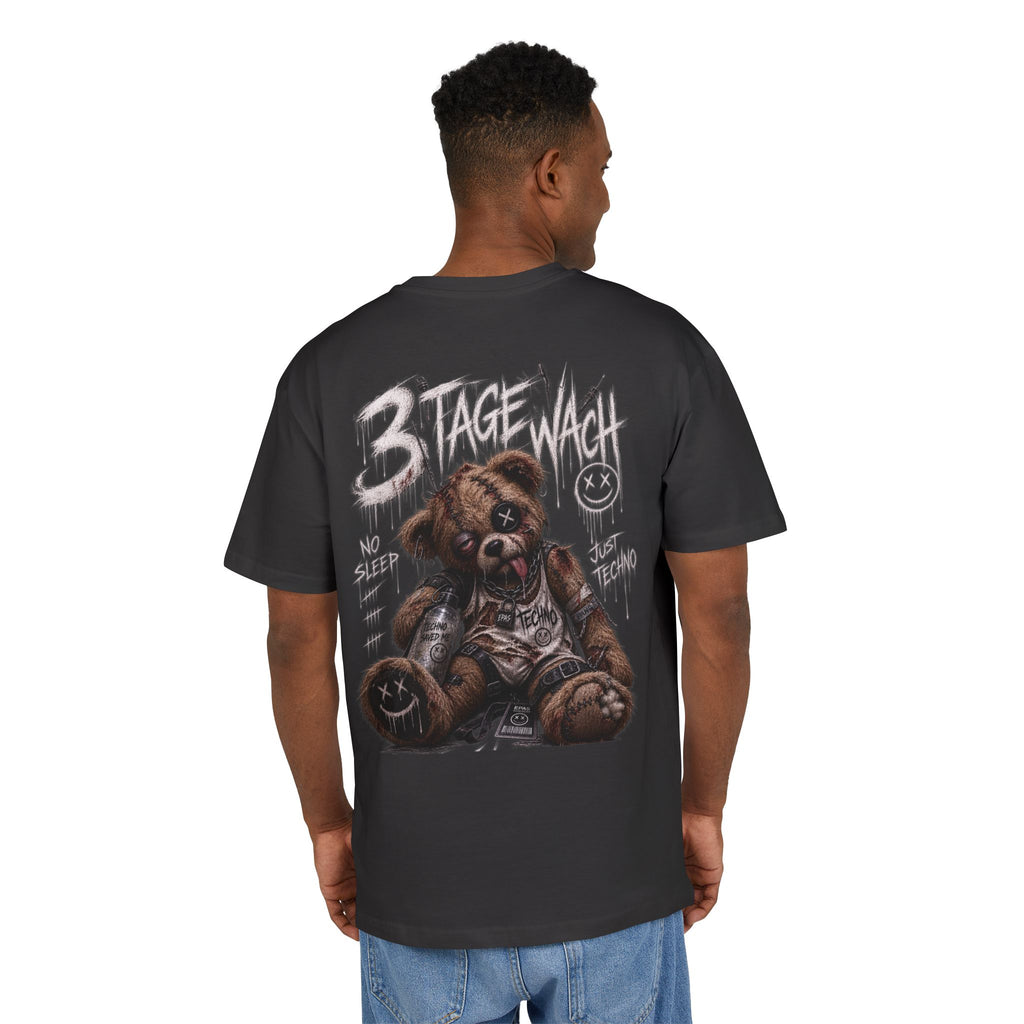 Oversized Tee — Distressed Punk Teddy "3 Stage Wall" Graphic