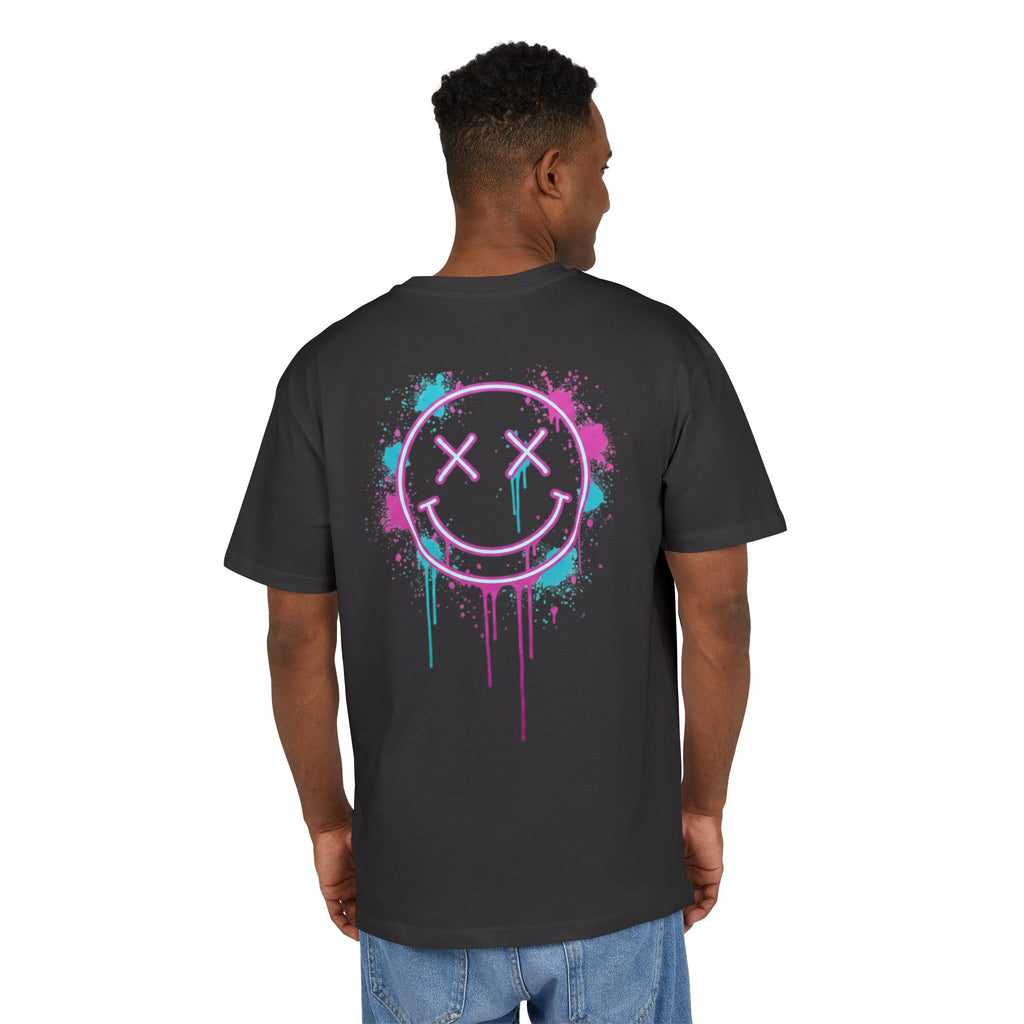 Oversized Tee — Neon Drip Smiley Graphic Tee