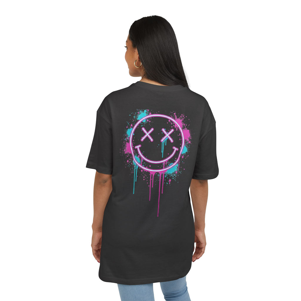 Oversized Tee — Neon Drip Smiley Graphic Tee