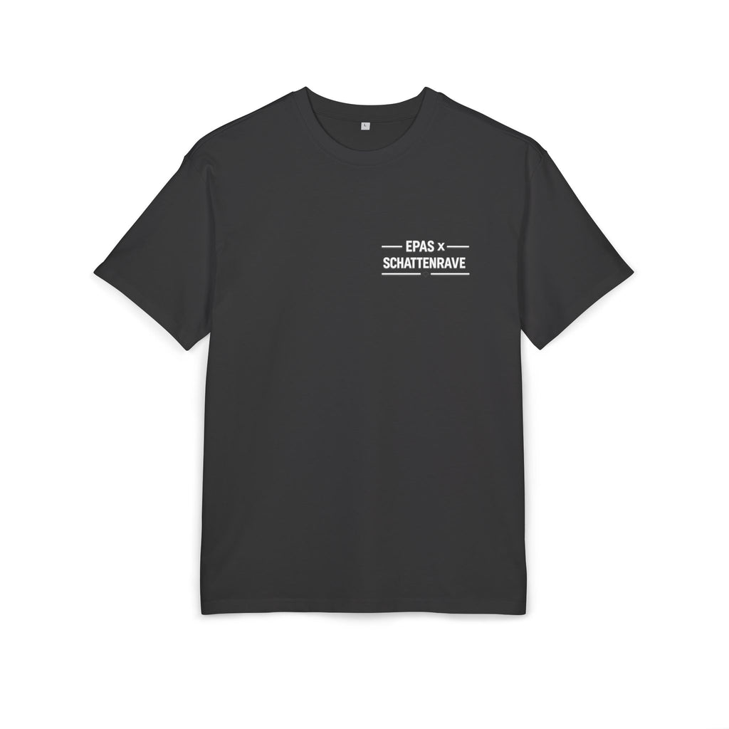 Oversized T-Shirt — 'Schattenrave 740' Graphic Tee (Back Crest & Front Chest Logo)