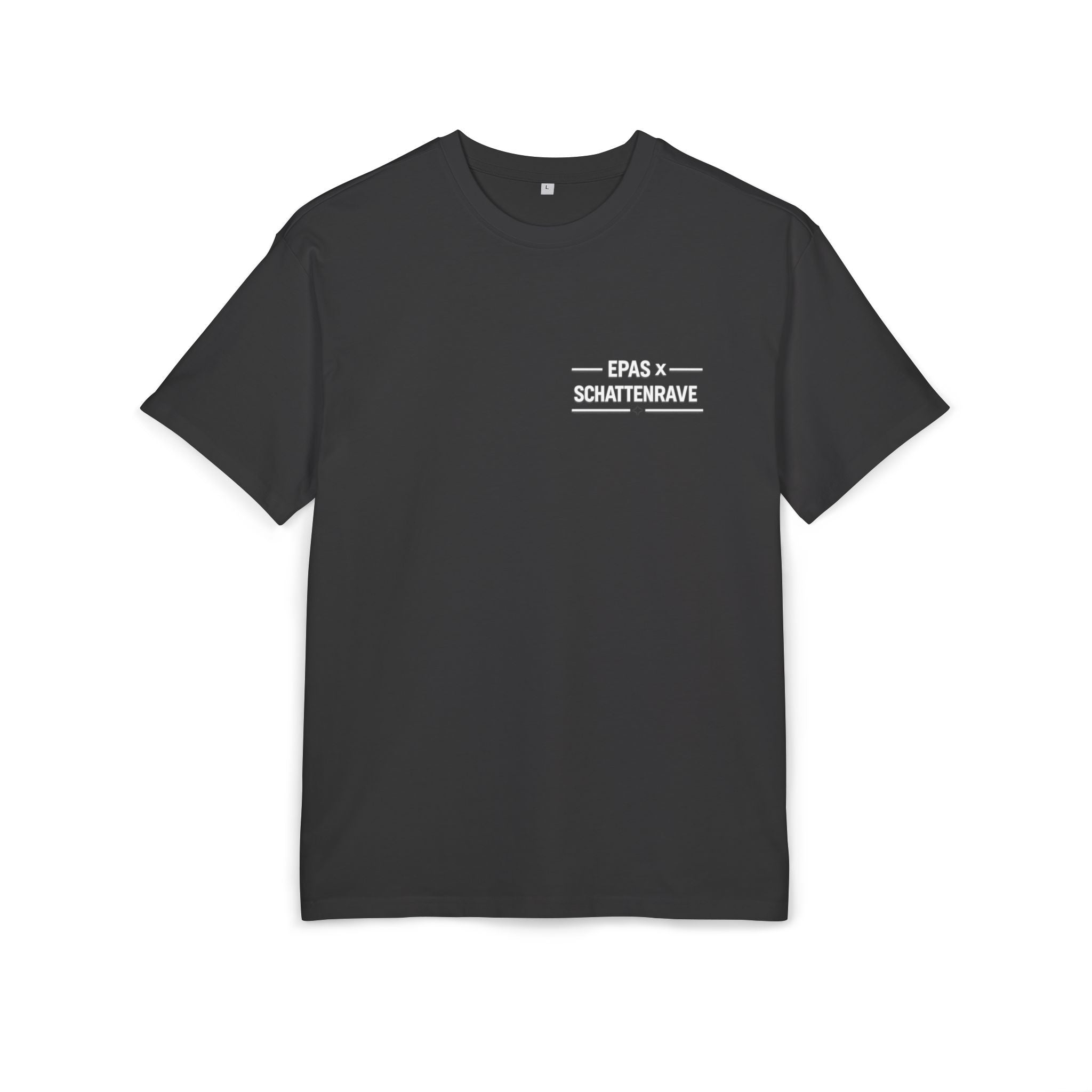 Oversized T-Shirt — 'Schattenrave 740' Graphic Tee (Back Crest & Front Chest Logo)