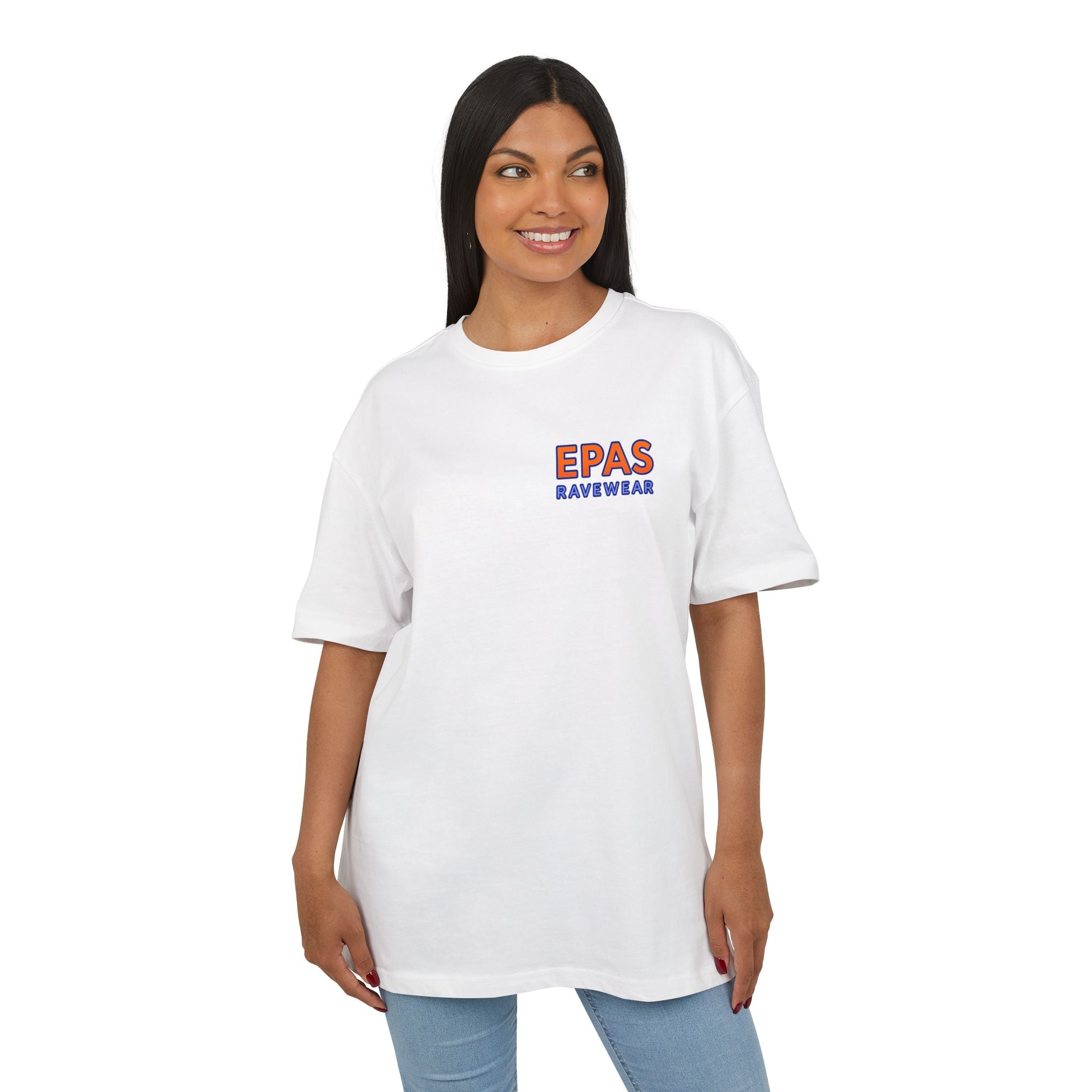 Trendy Rave Oversized Tee - EPAS Ravewear, Party Apparel, Festival Shirt, Unisex Graphic Tee, Dance Event Outfit