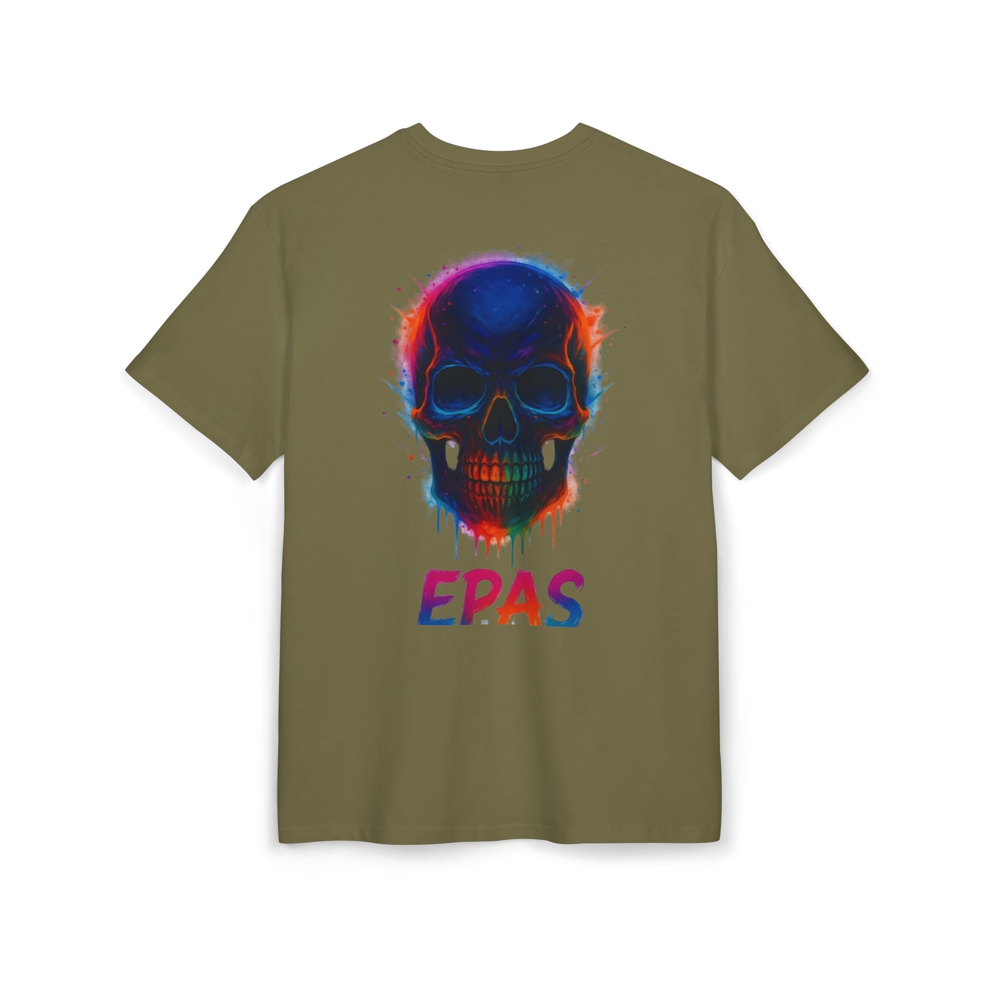 Colorful Skull Graphic Tee, Rave Wear, Festival Shirt, Edgy Streetwear, Unisex Oversized T-Shirt