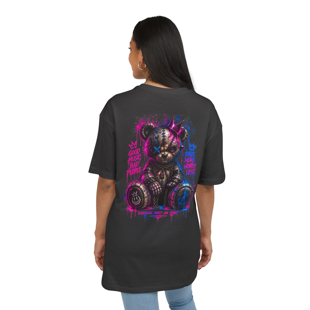 Oversized Tee — Graffiti Teddy Bear Streetwear T‑Shirt
