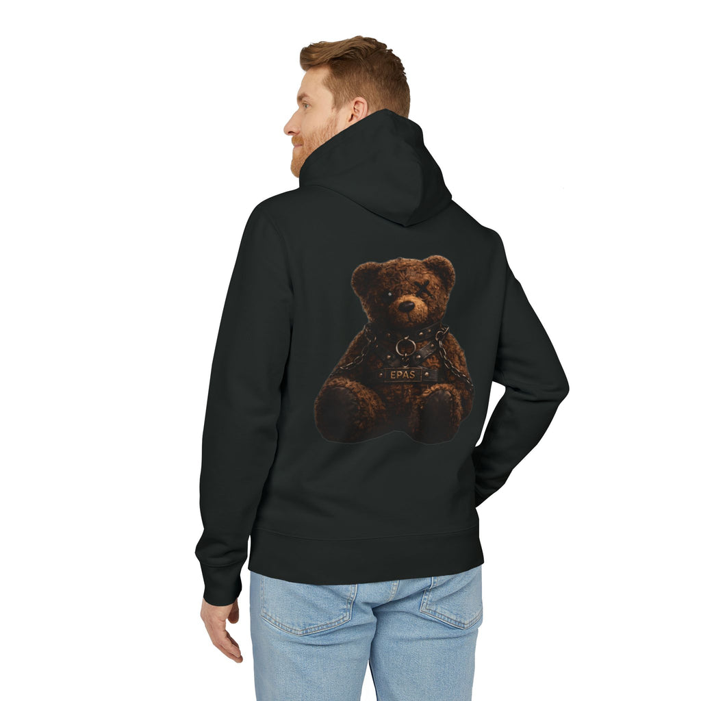 Teddy Bear Hoodie — Vintage Brown Plush Back Graphic, Cozy Streetwear Pullover