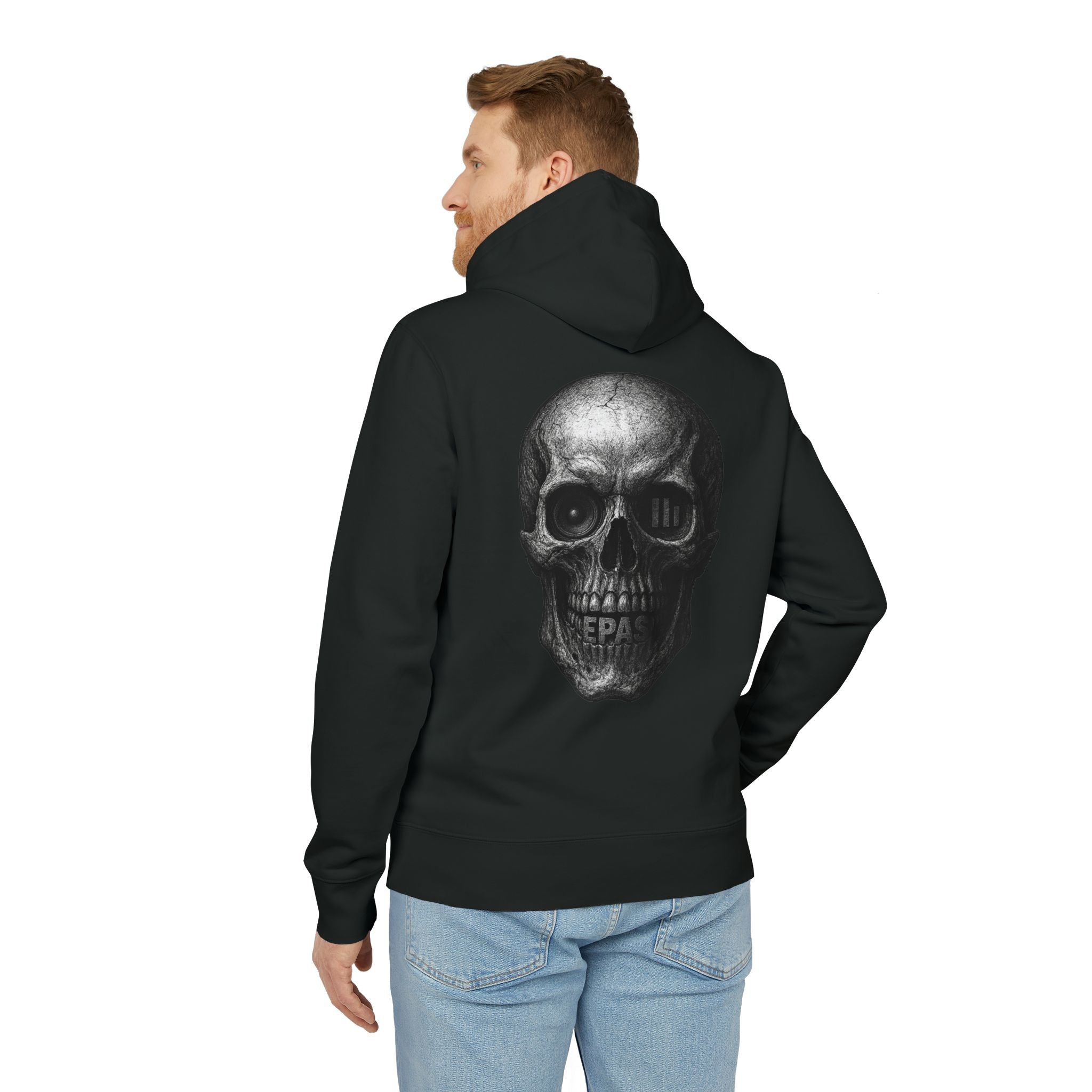 Skull Graphic Hoodie — Dark Vintage Skull Back Print
