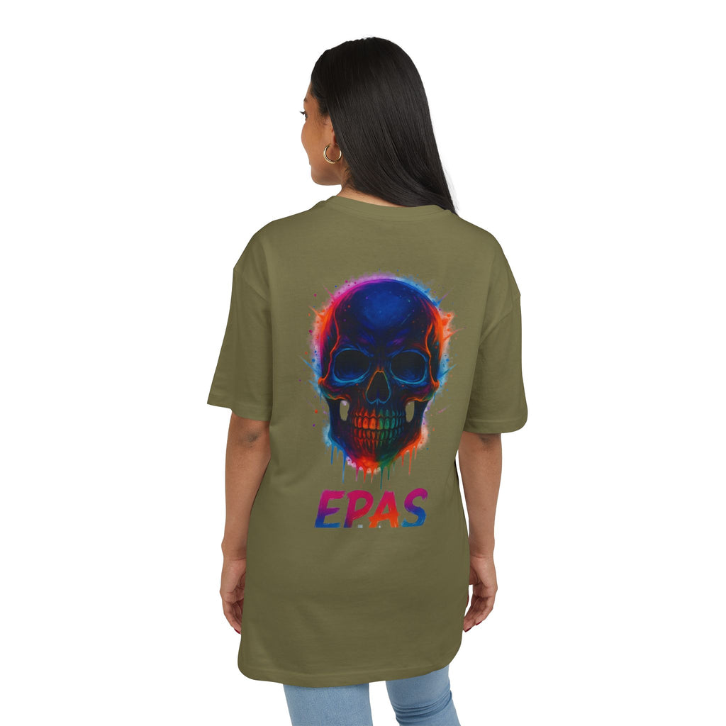 Colorful Skull Graphic Tee, Rave Wear, Festival Shirt, Edgy Streetwear, Unisex Oversized T-Shirt