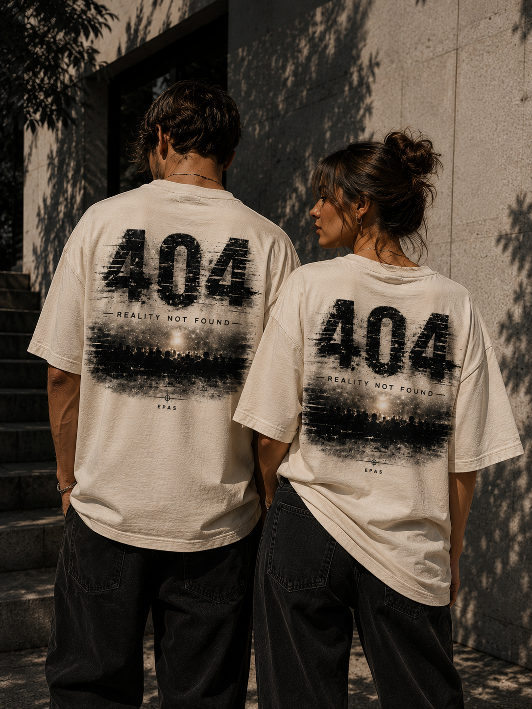 404 Reality Not Found Tee — Graphic Oversized White T-Shirt