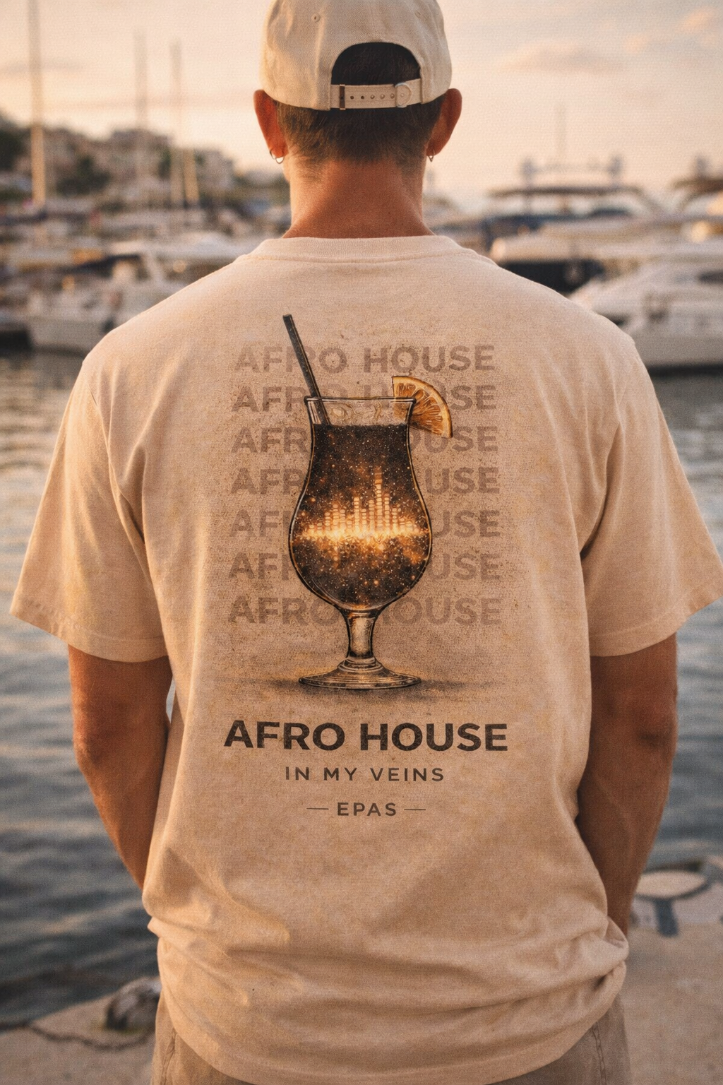 Afro House Cocktail Tee — EPAS Graphic Oversized T-Shirt