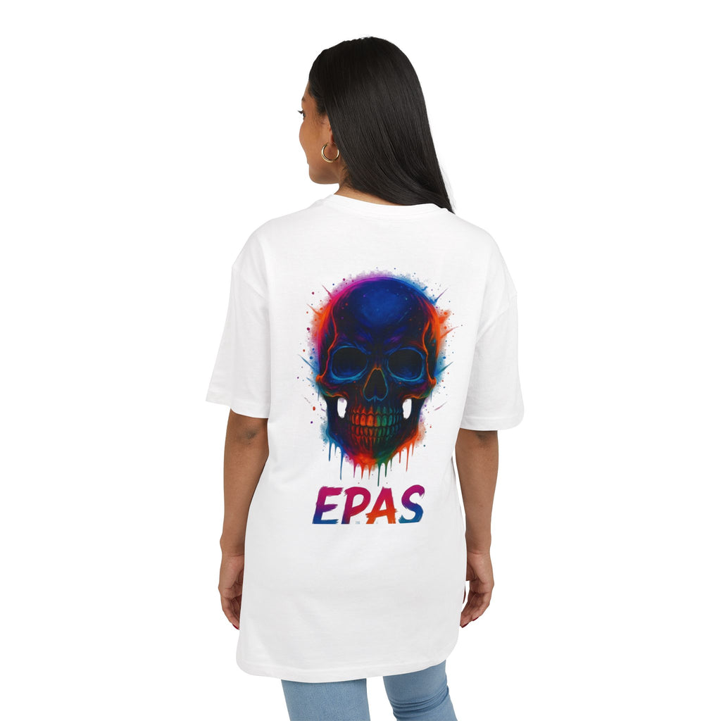 Colorful Skull Graphic Tee, Rave Wear, Festival Shirt, Edgy Streetwear, Unisex Oversized T-Shirt