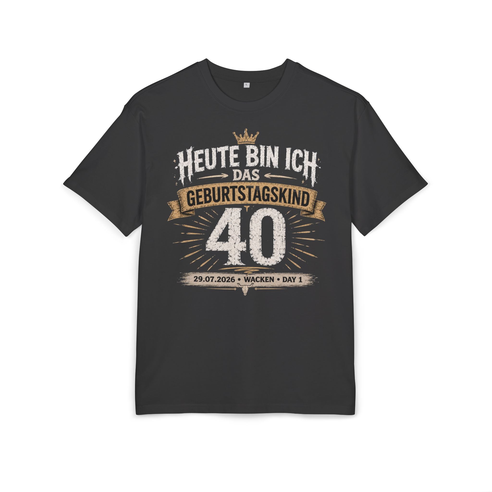 40th Birthday Tee — Heute bin ich das Geburtstagskind / Crowdsurfing Concert Shirt