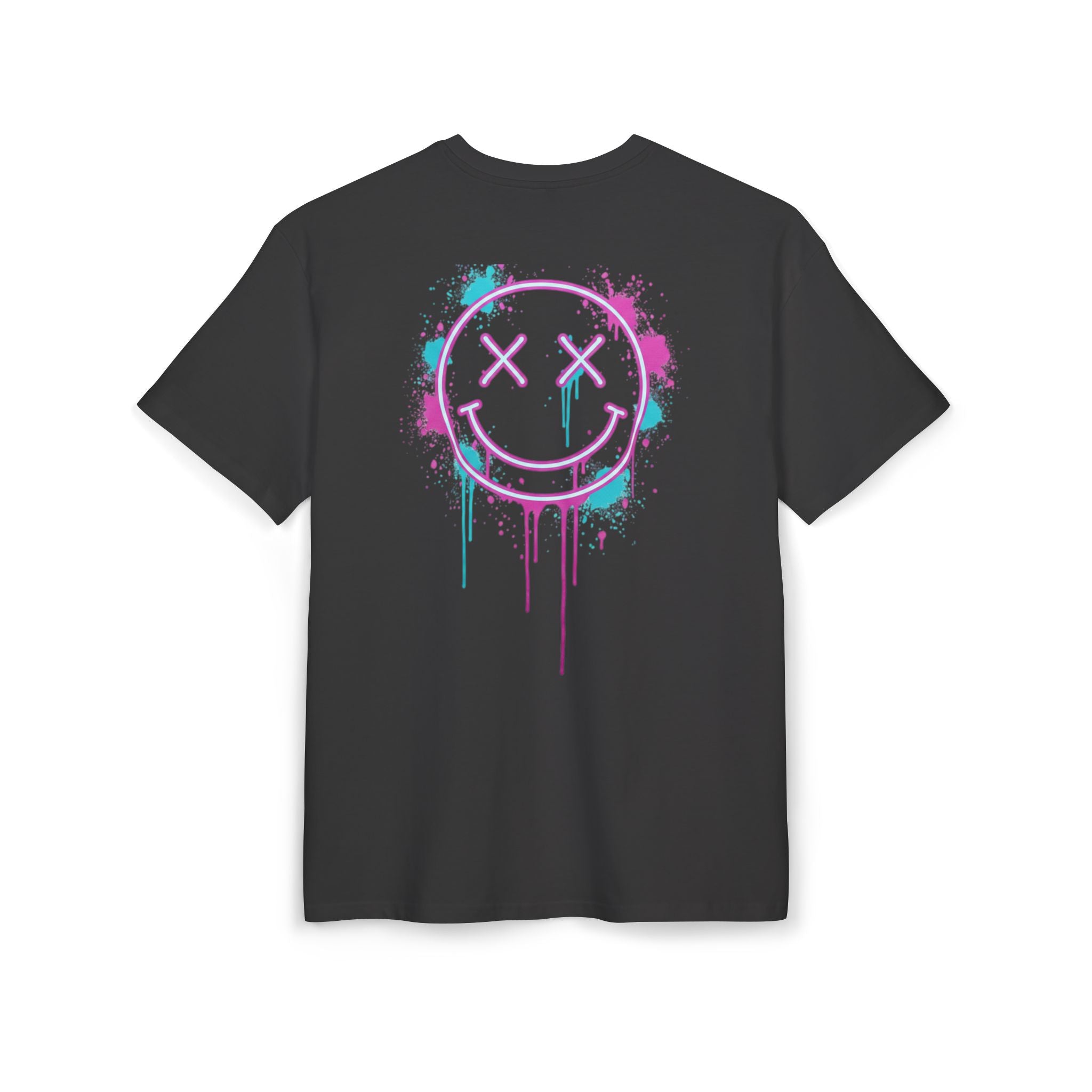 Oversized Tee — Neon Drip Smiley Graphic Tee