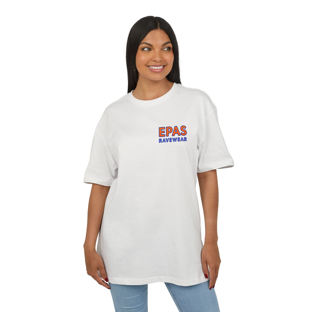 Trendy Rave Oversized Tee - EPAS Ravewear, Party Apparel, Festival Shirt, Unisex Graphic Tee, Dance Event Outfit