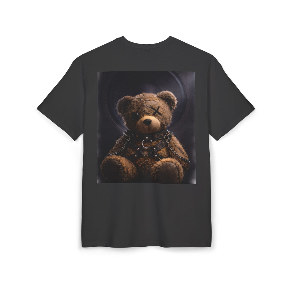 Oversized Tee — Grunge Teddy Bear Graphic Back Print