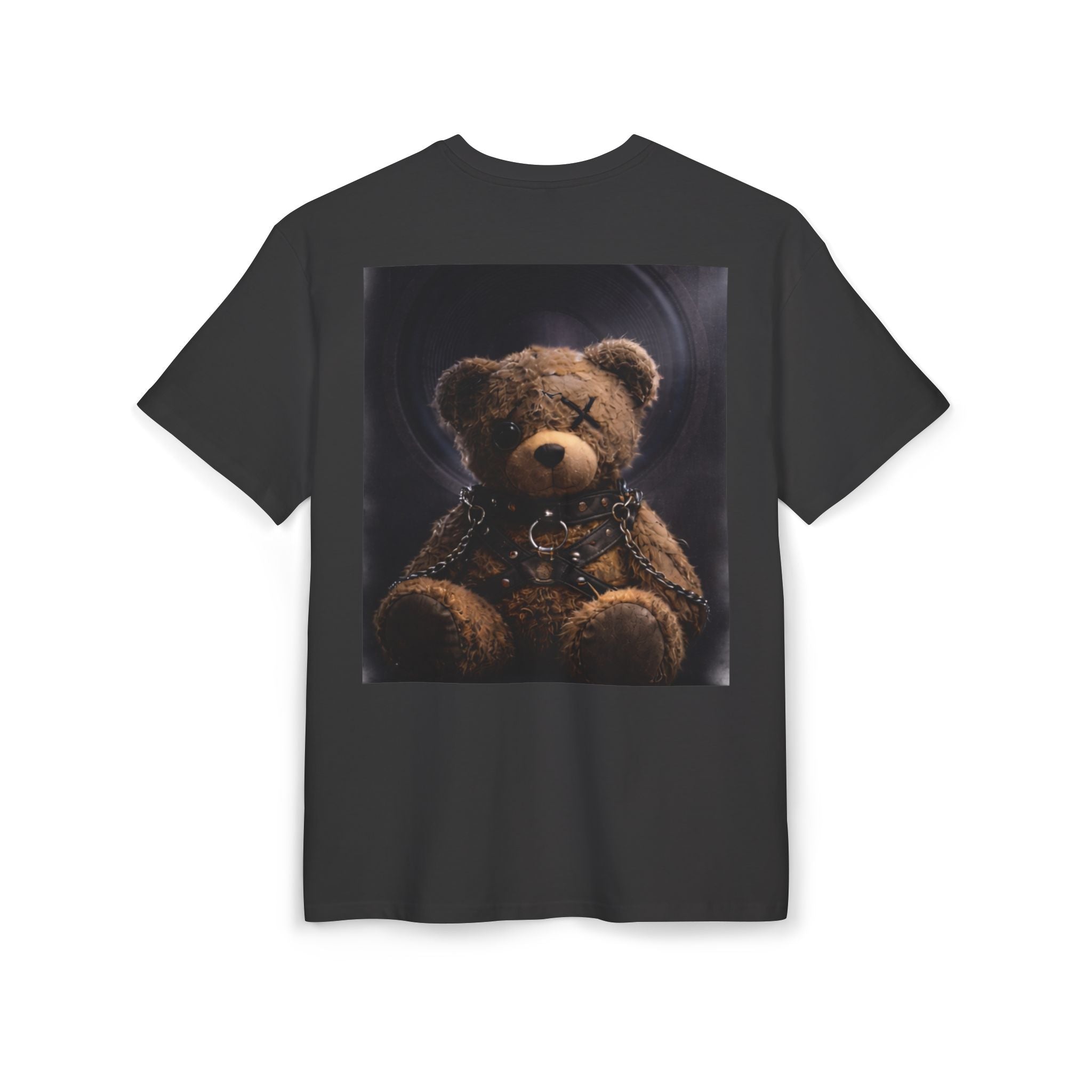 Oversized Tee — Grunge Teddy Bear Graphic Back Print