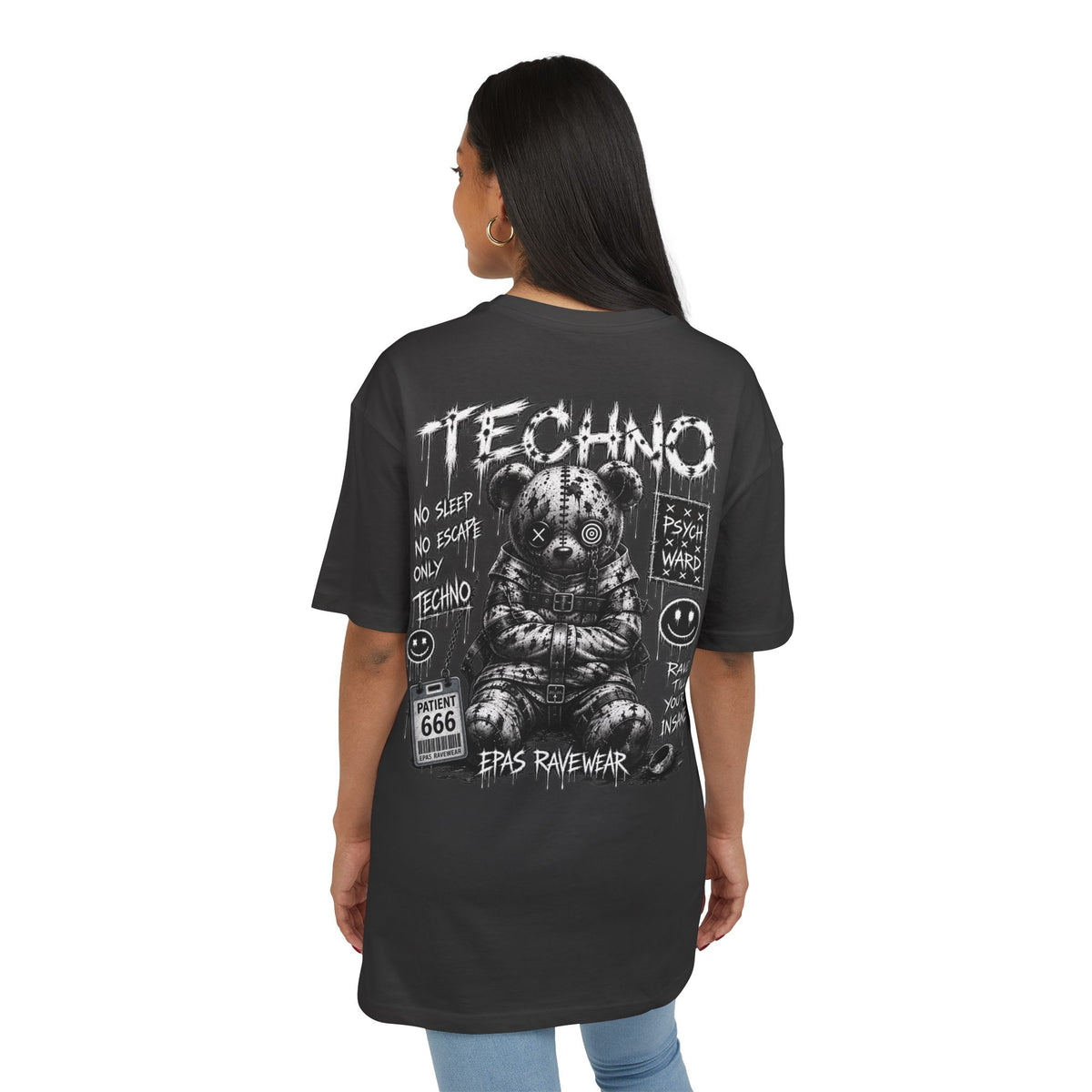 Techno Bear Graphic Tee — EPAS Streetwear Oversized T-Shirt