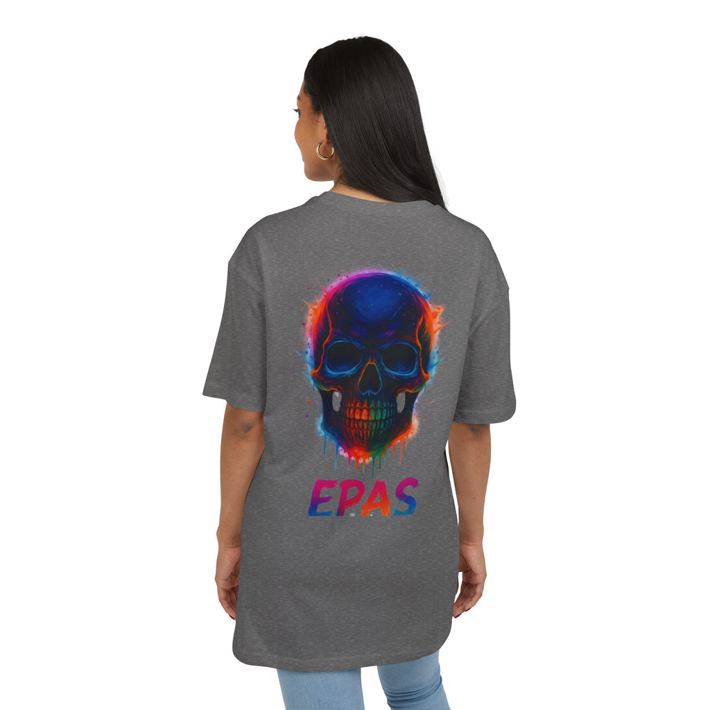 Colorful Skull Graphic Tee, Rave Wear, Festival Shirt, Edgy Streetwear, Unisex Oversized T-Shirt