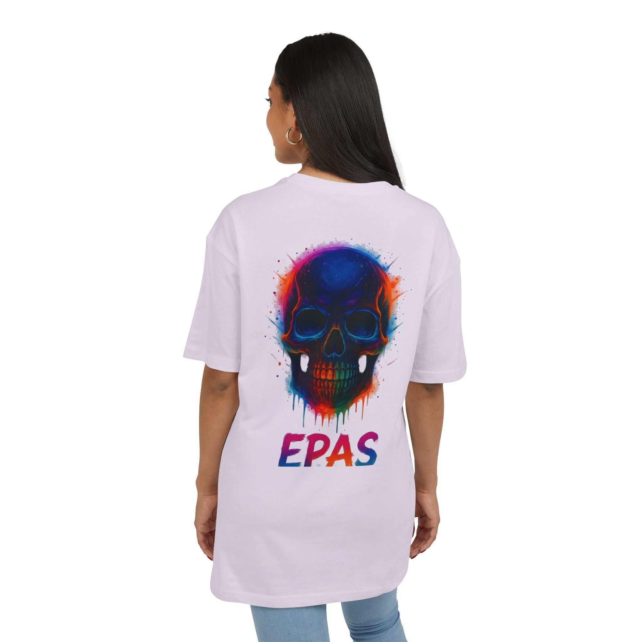 Colorful Skull Graphic Tee, Rave Wear, Festival Shirt, Edgy Streetwear, Unisex Oversized T-Shirt