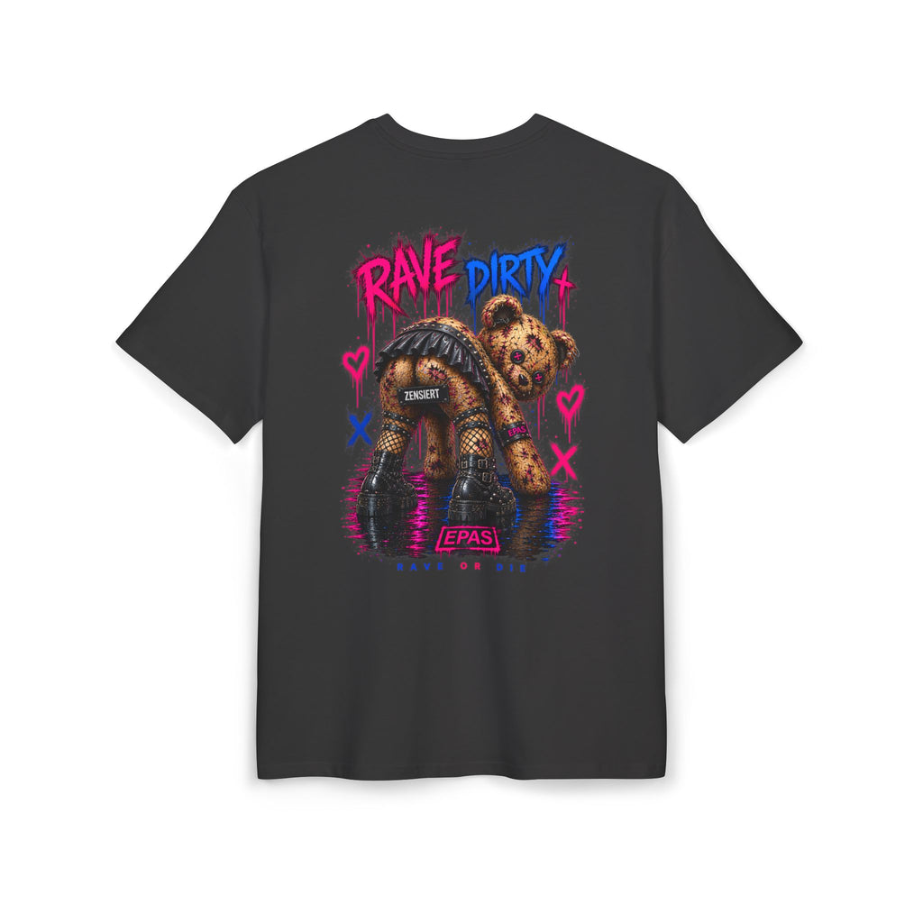 Rave Dirty Oversized Tee — Neon Teddy Graphic Festival T-Shirt