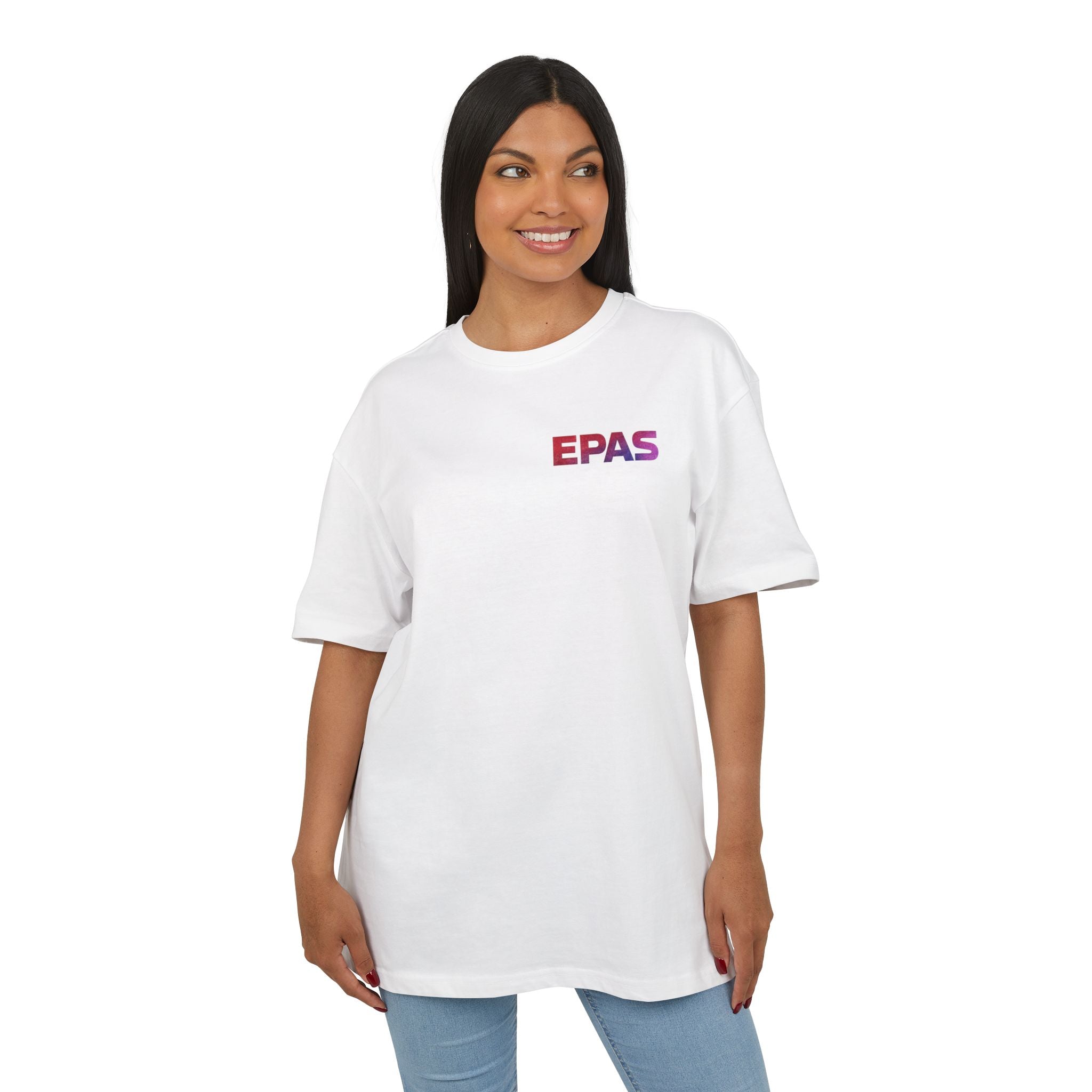 RAVE Graphic Tee — EPAS Minimal Front Logo, Colorful Powder Burst Back