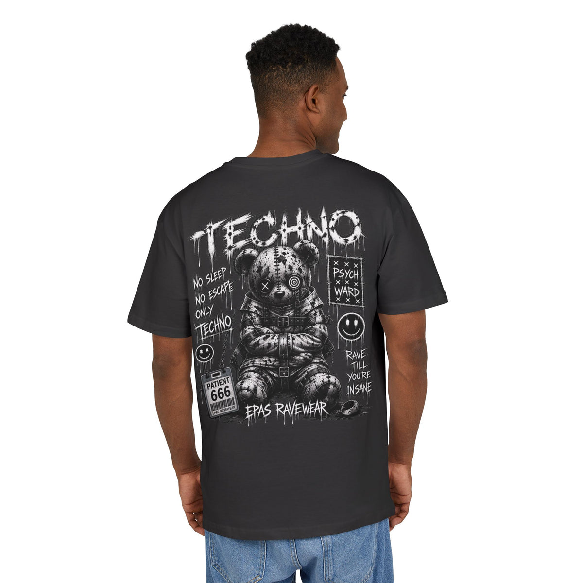 Techno Bear Graphic Tee — EPAS Streetwear Oversized T-Shirt