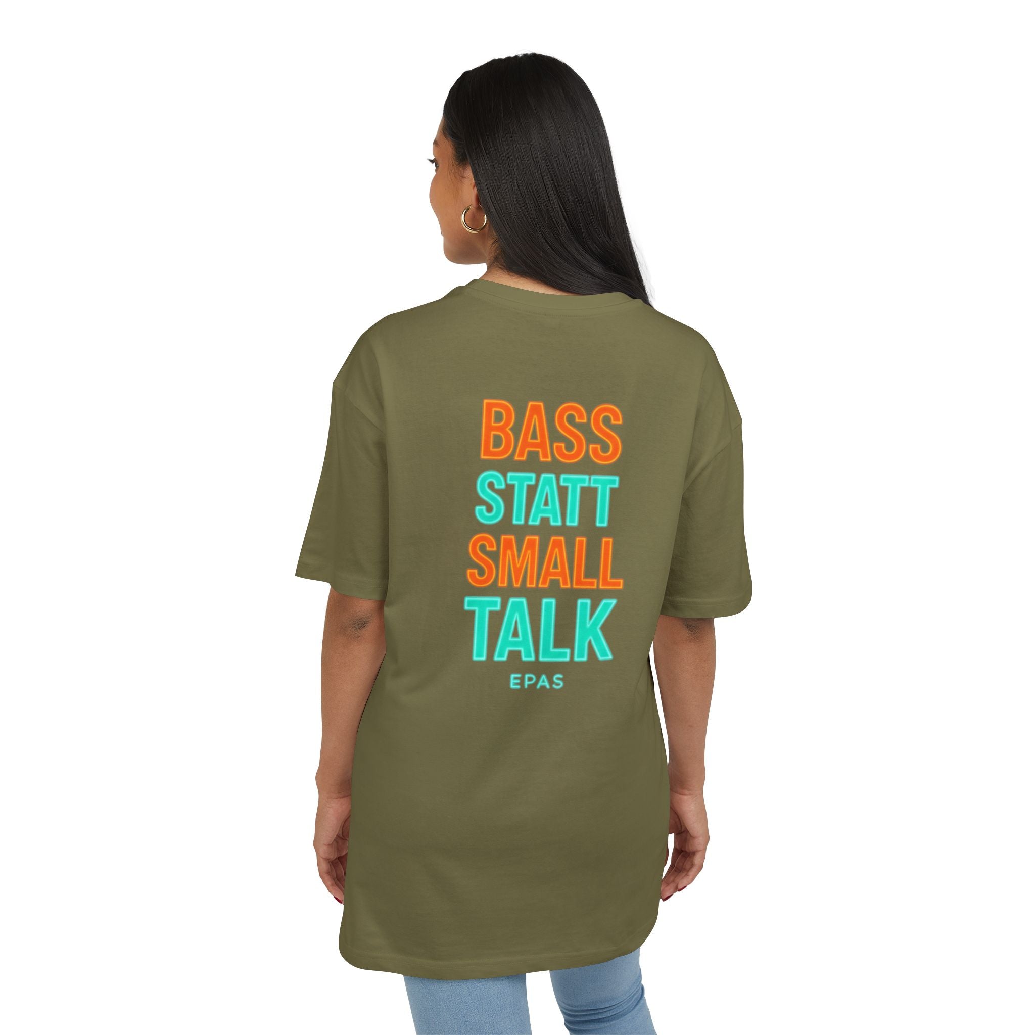 EPAS Ravewear Unisex Heavy Oversize Tee - Bass Statt Small Talk, Streetwear, Festival Fashion, Comfortable Tee, Music Lover Gift