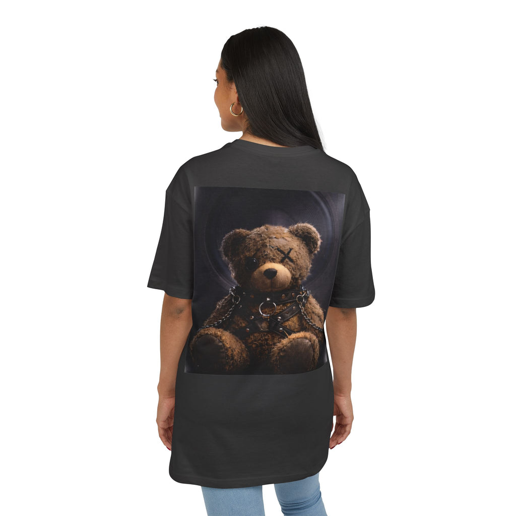 Oversized Tee — Grunge Teddy Bear Graphic Back Print
