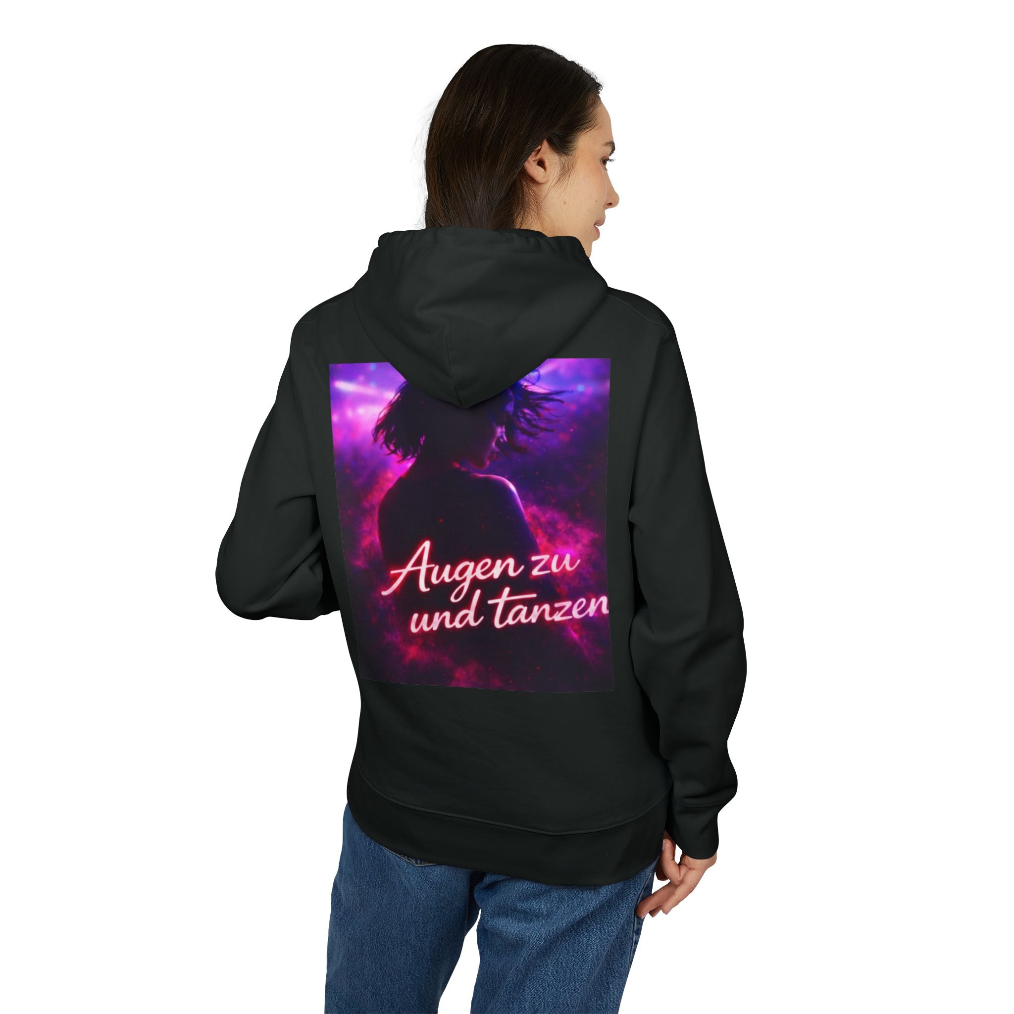 Hoodie — "Augen zu und tanzen" Graphic Pullover (Dance Night Vibe)