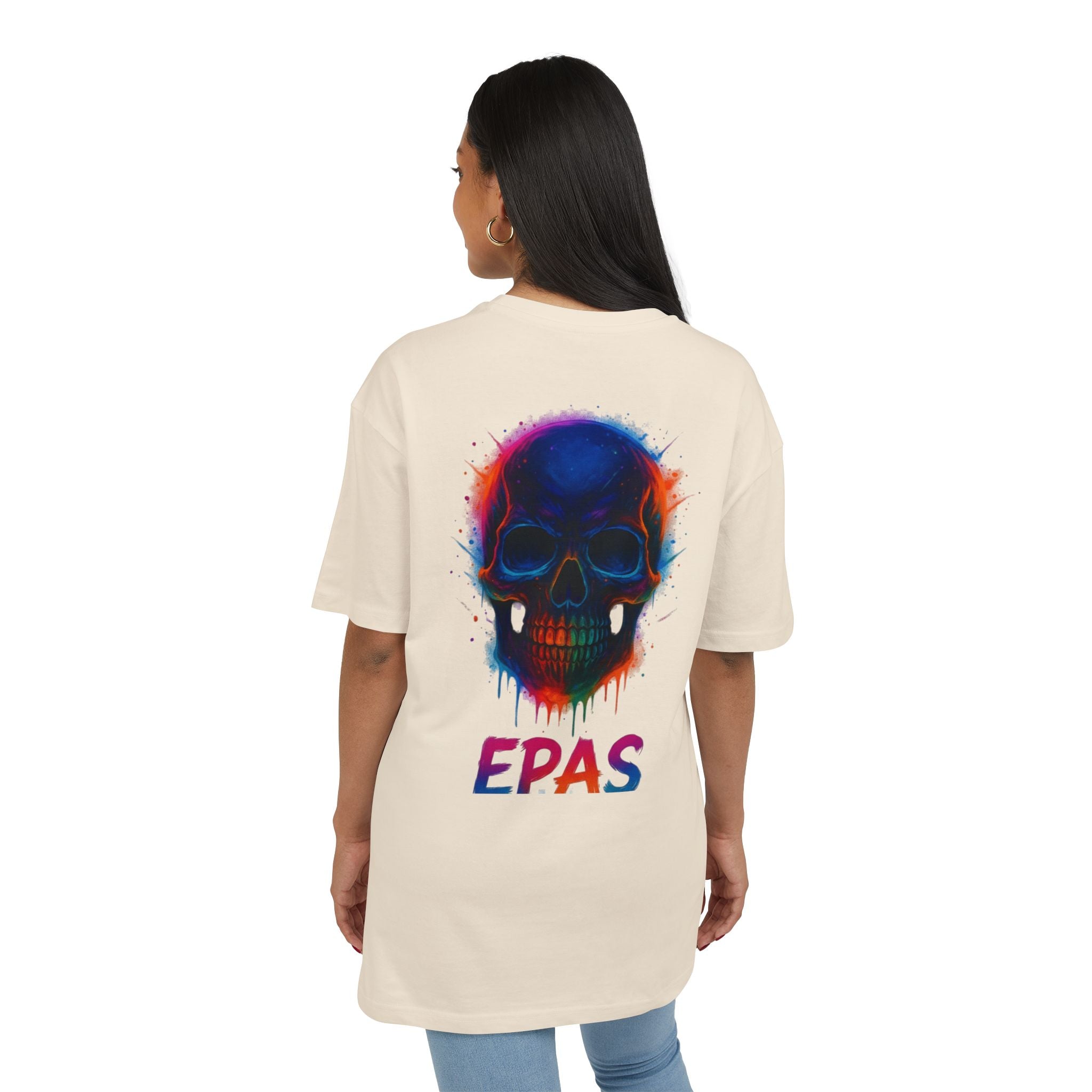 Colorful Skull Graphic Tee, Rave Wear, Festival Shirt, Edgy Streetwear, Unisex Oversized T-Shirt