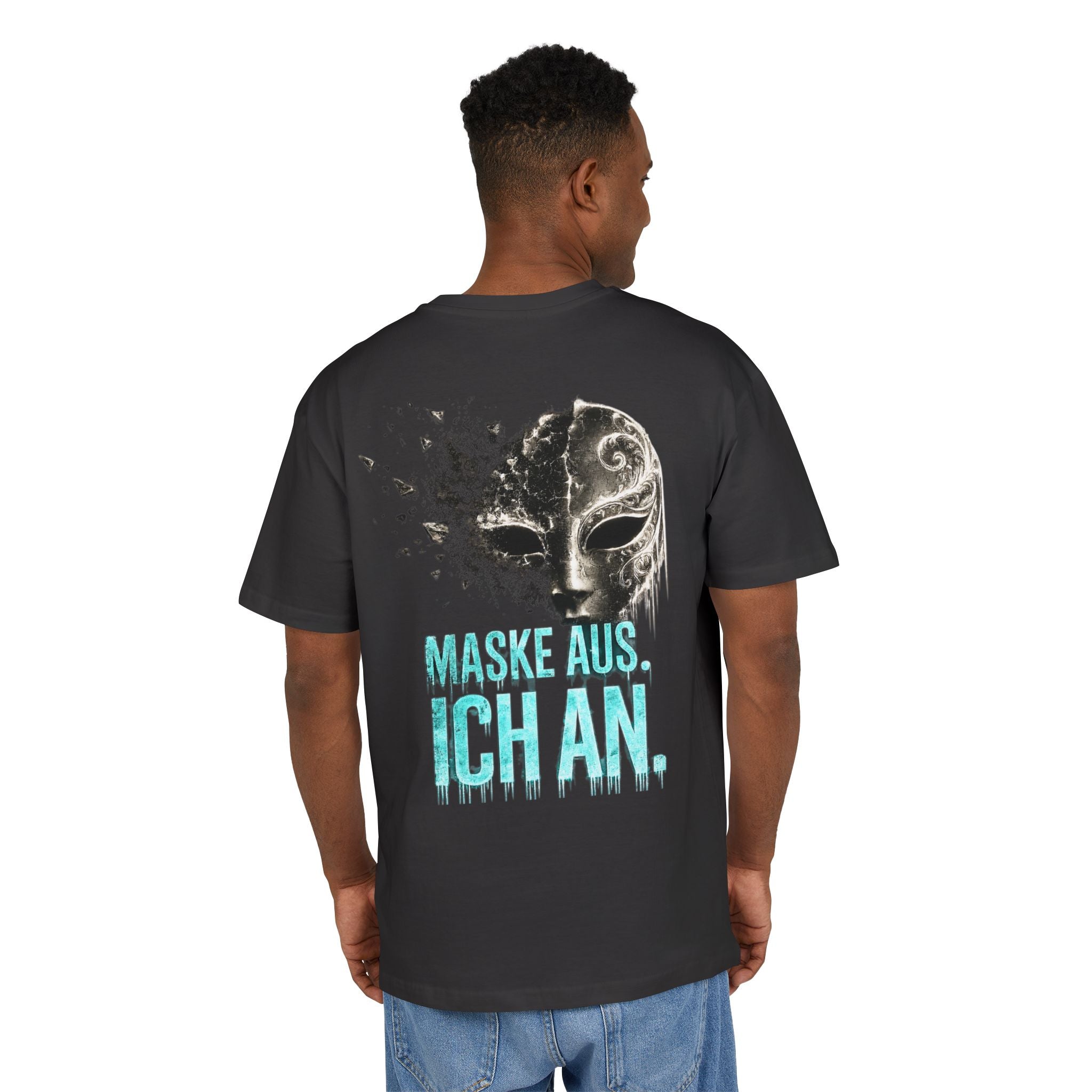Graphic Tee — 'Maske Aus, Ich An' Mask Design