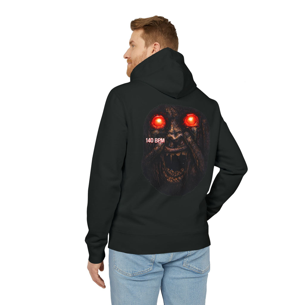 Hoodie — Glowing Red-Eye Demon Back Graphic Hoodie ("140 BPM")