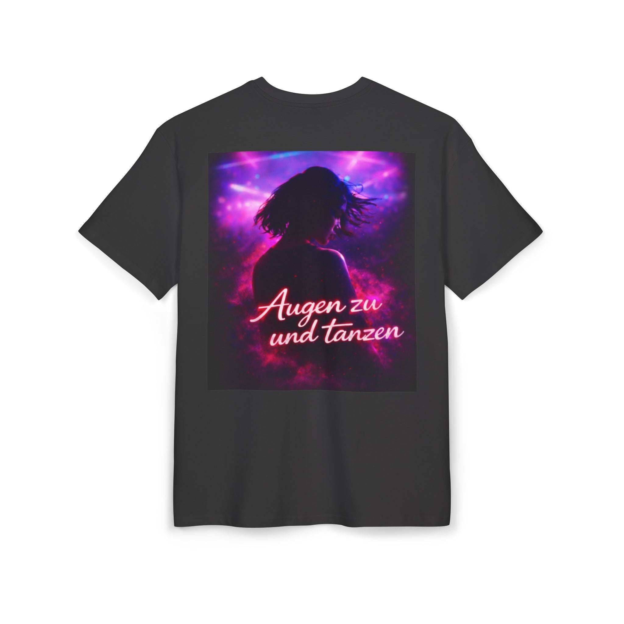 Oversize Tee — "Augen zu und tanzen" Neon Dance Graphic