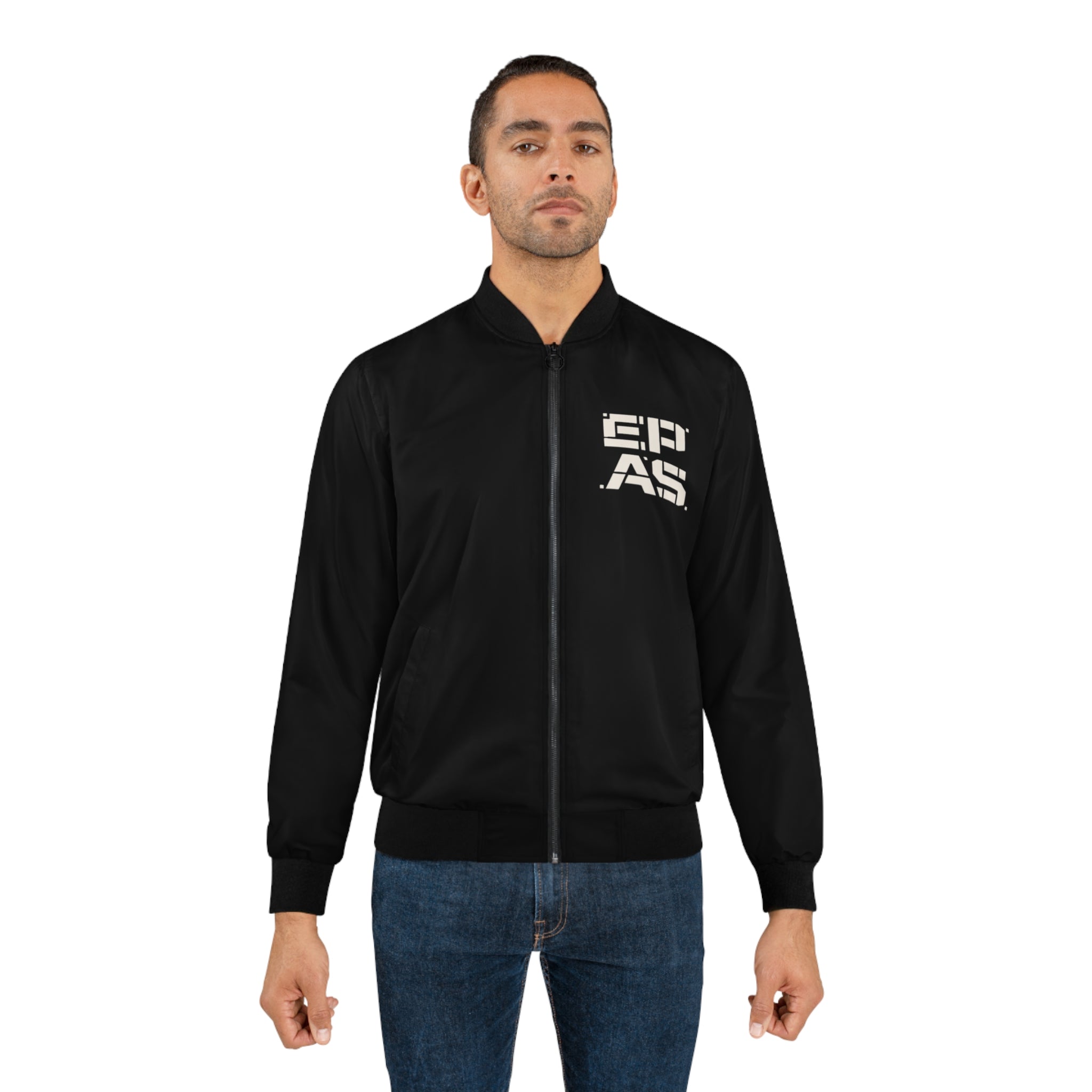 Teddy Bear Bomber Jacket - Leather Harness Graphic Men's Bomber