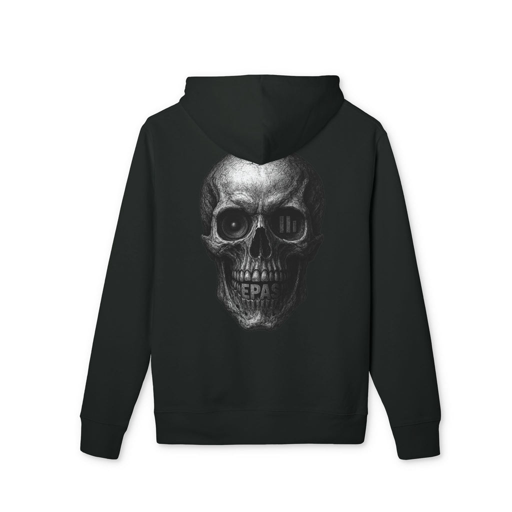 Skull Graphic Hoodie — Dark Vintage Skull Back Print