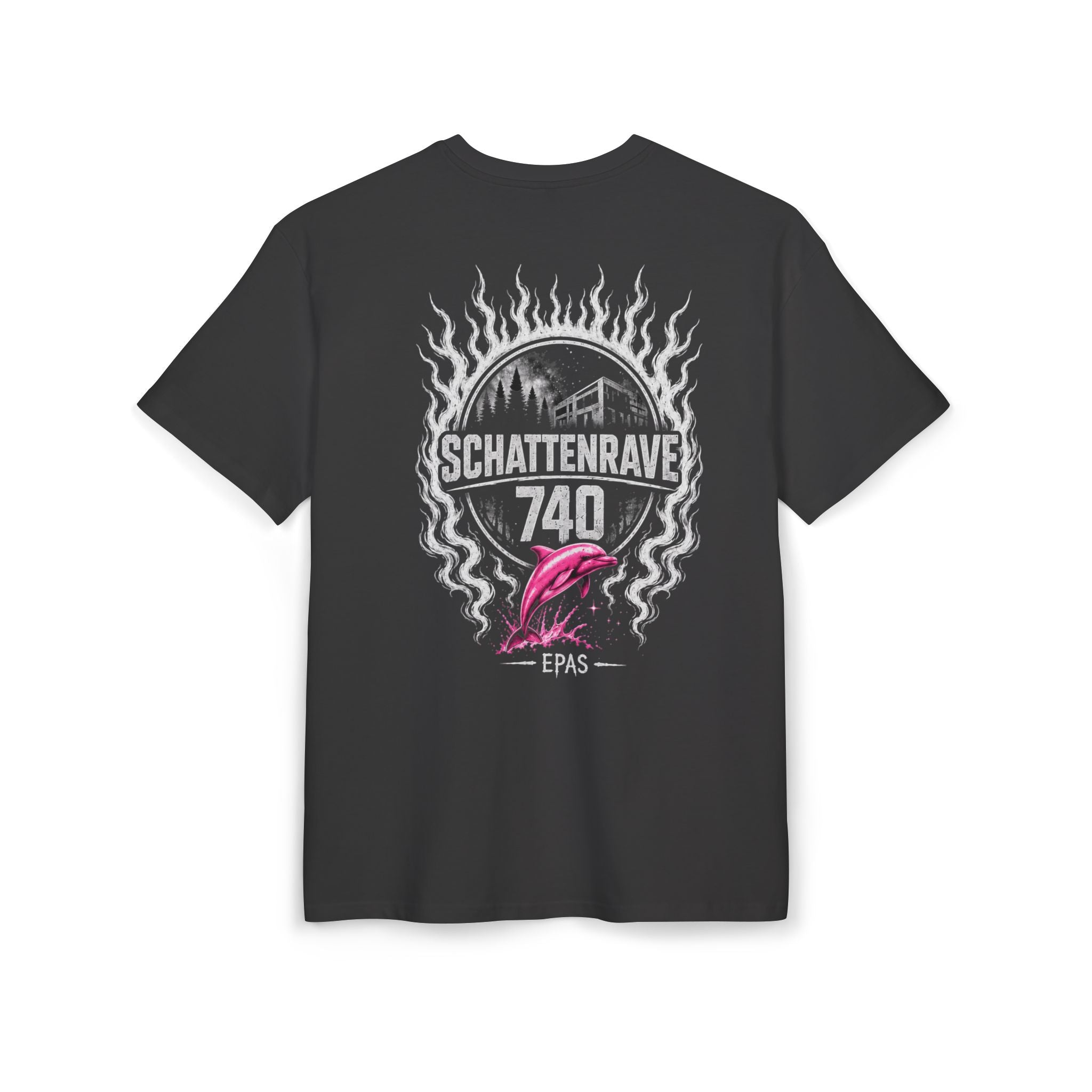 Schattenrave 740 Graphic Tee — Retro Dolphin Surfback Oversized T-Shirt