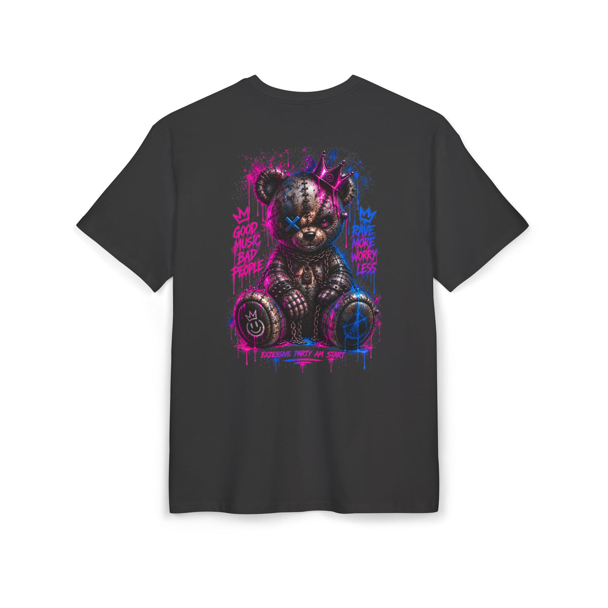 Oversized Tee — Graffiti Teddy Bear Streetwear T‑Shirt