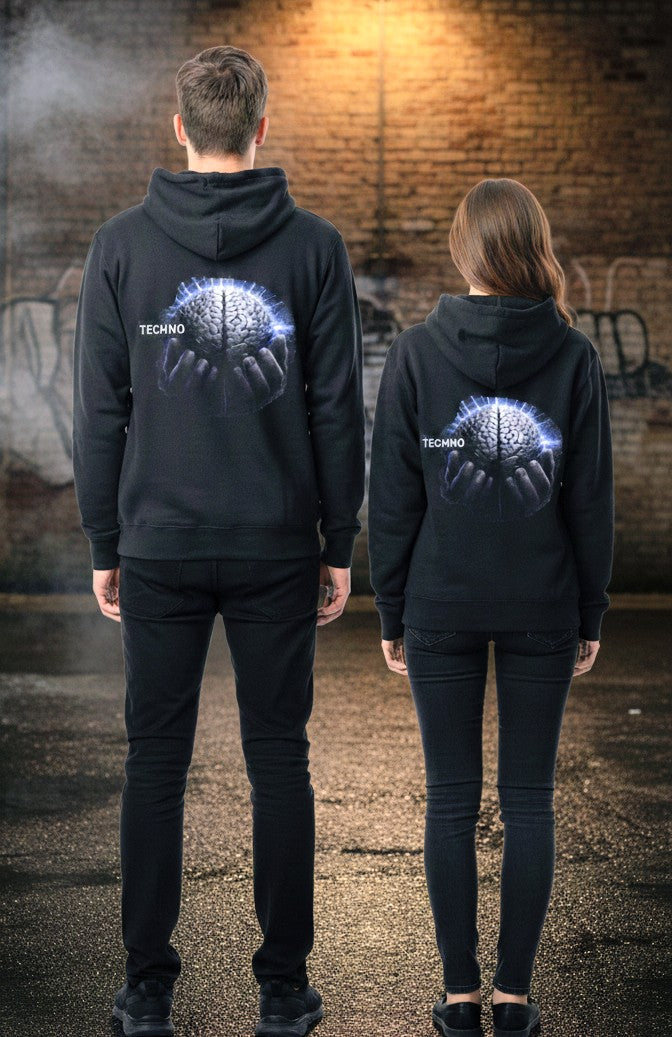 Techno Brain Hoodie — Minimal Electronic Music Pullover